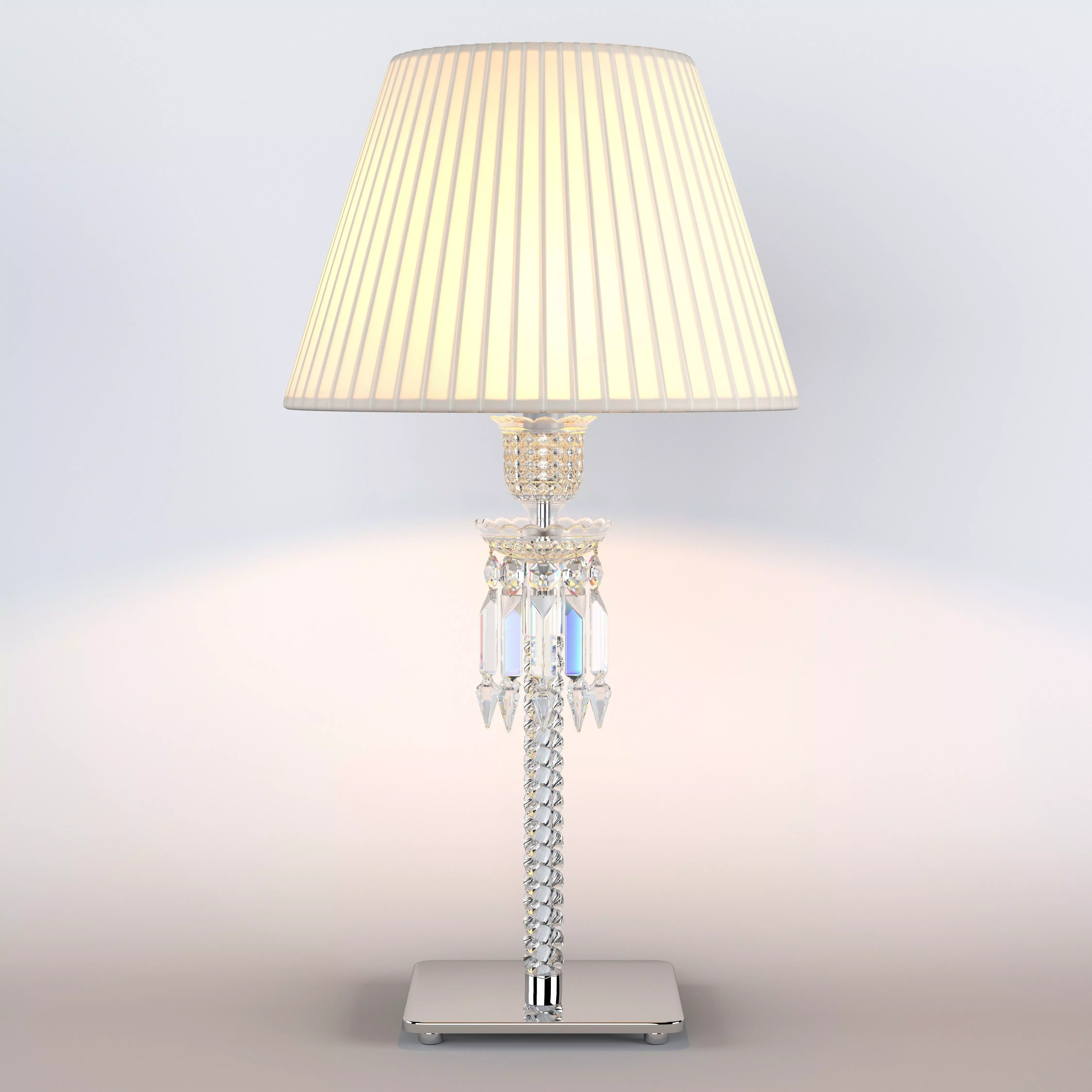 TORCH LAMP WHITE LAMPSHADE 3D model_0