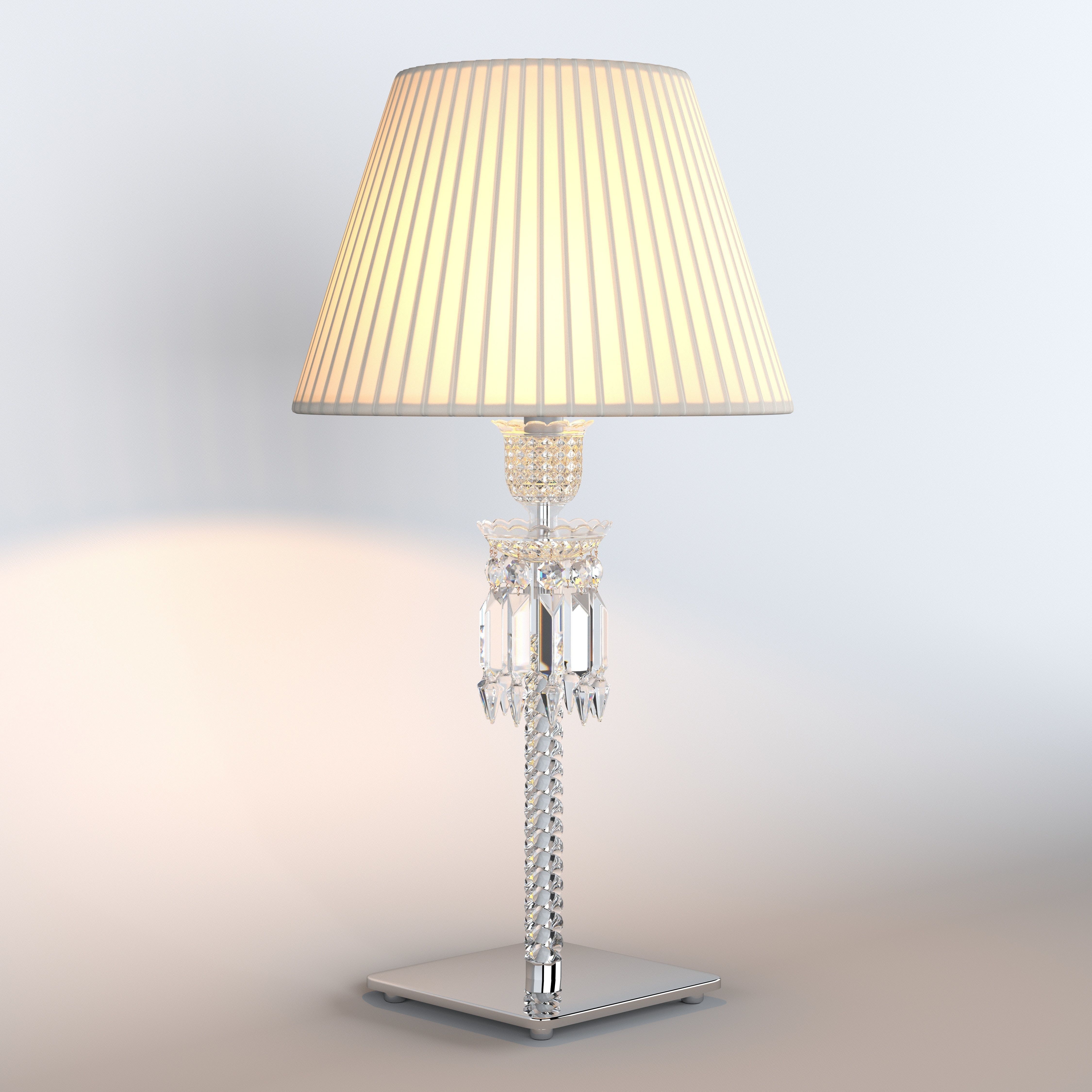 TORCH LAMP WHITE LAMPSHADE 3D model_3