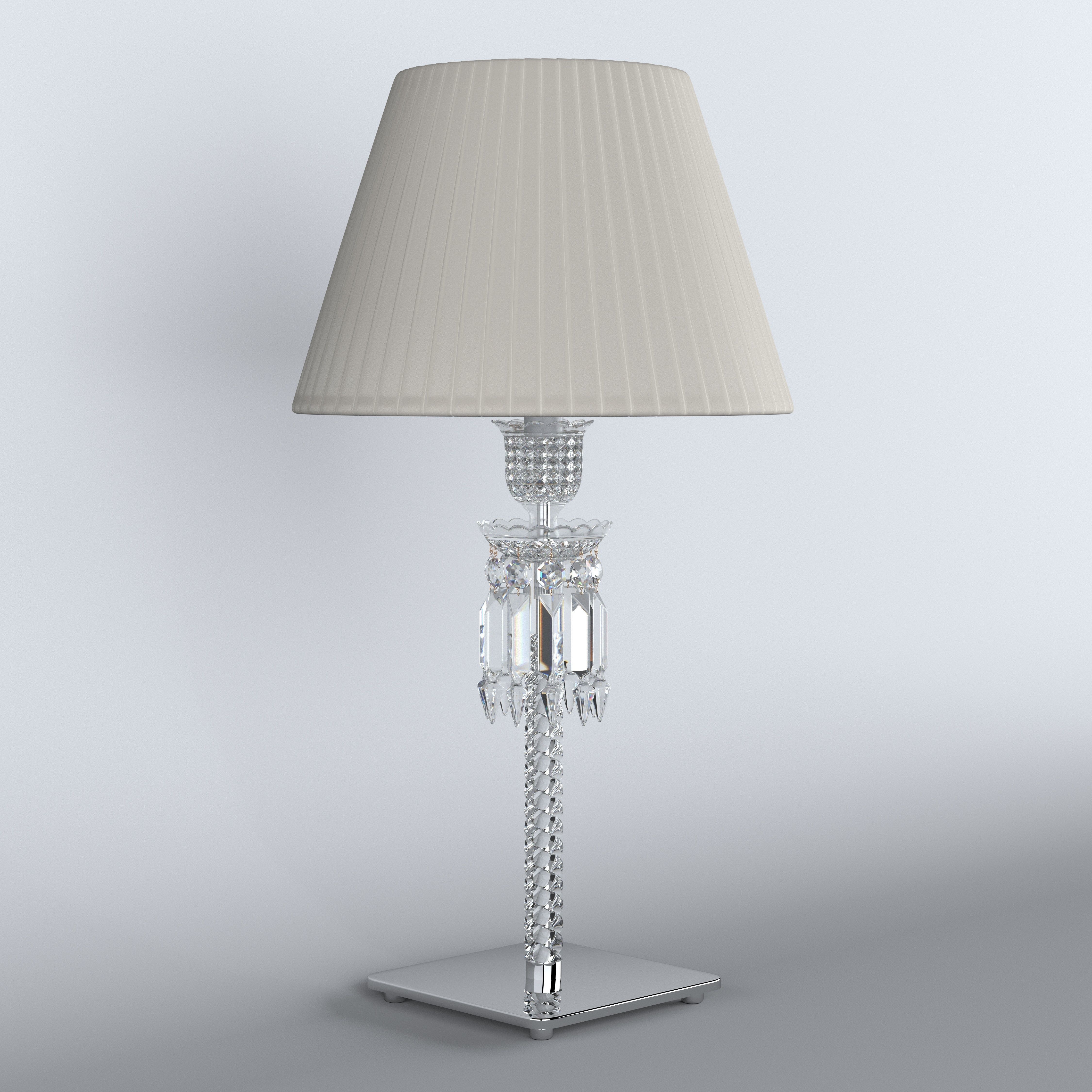 TORCH LAMP WHITE LAMPSHADE 3D model_2