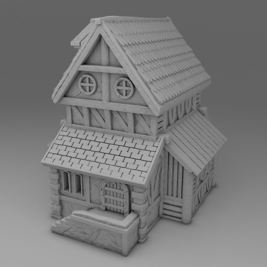Set of Stylized Village 5 model  3D print model_2
