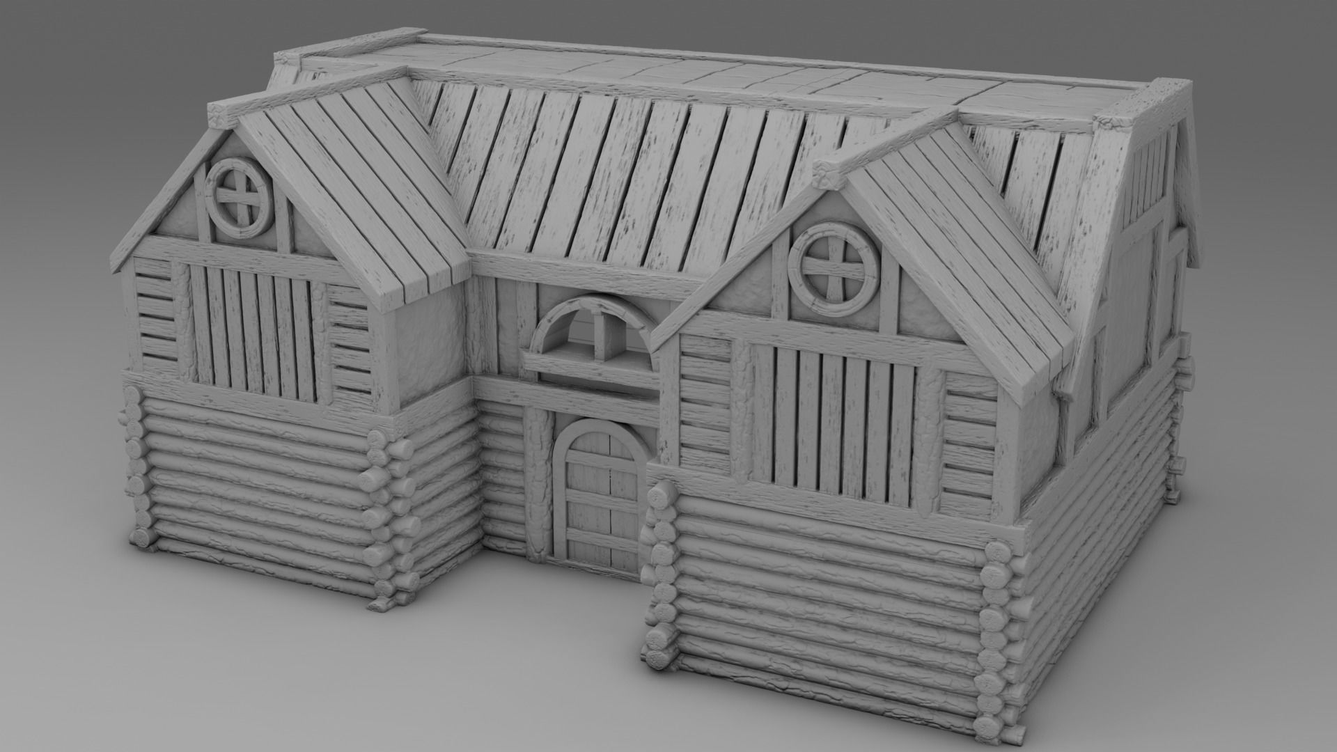 Set of Stylized Village 5 model  3D print model_1