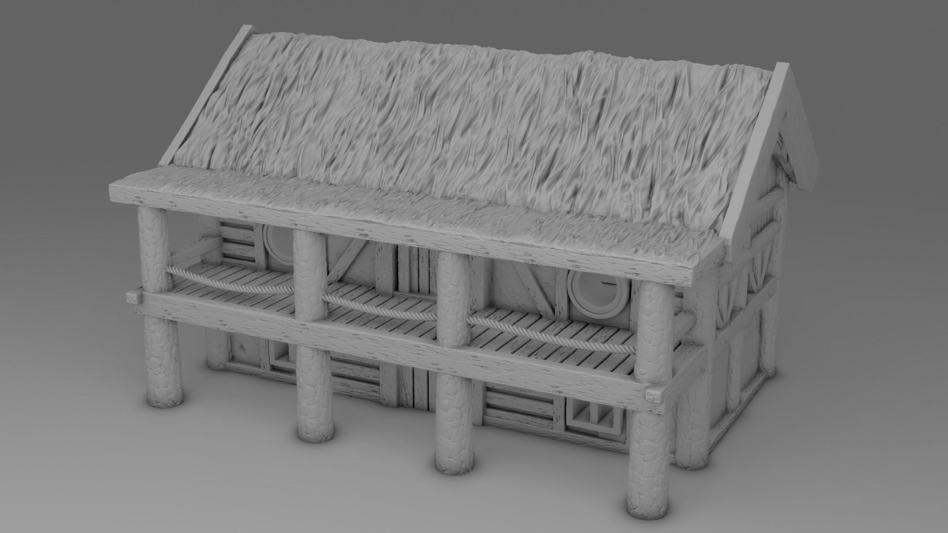Set of Stylized Village 5 model  3D print model_4