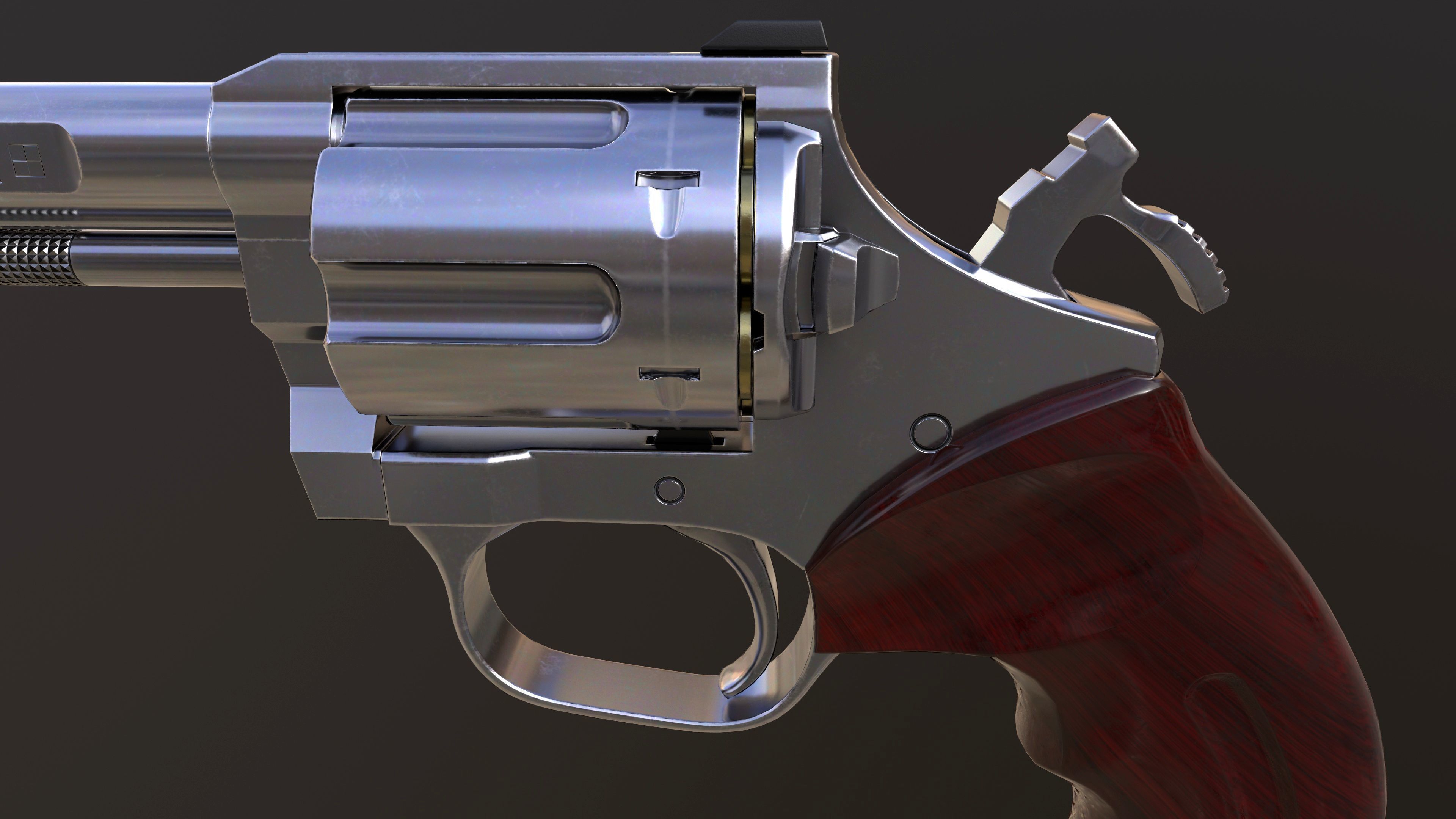 Rook Compact Revolver Stainless with Accessories Low-poly 3D model_22