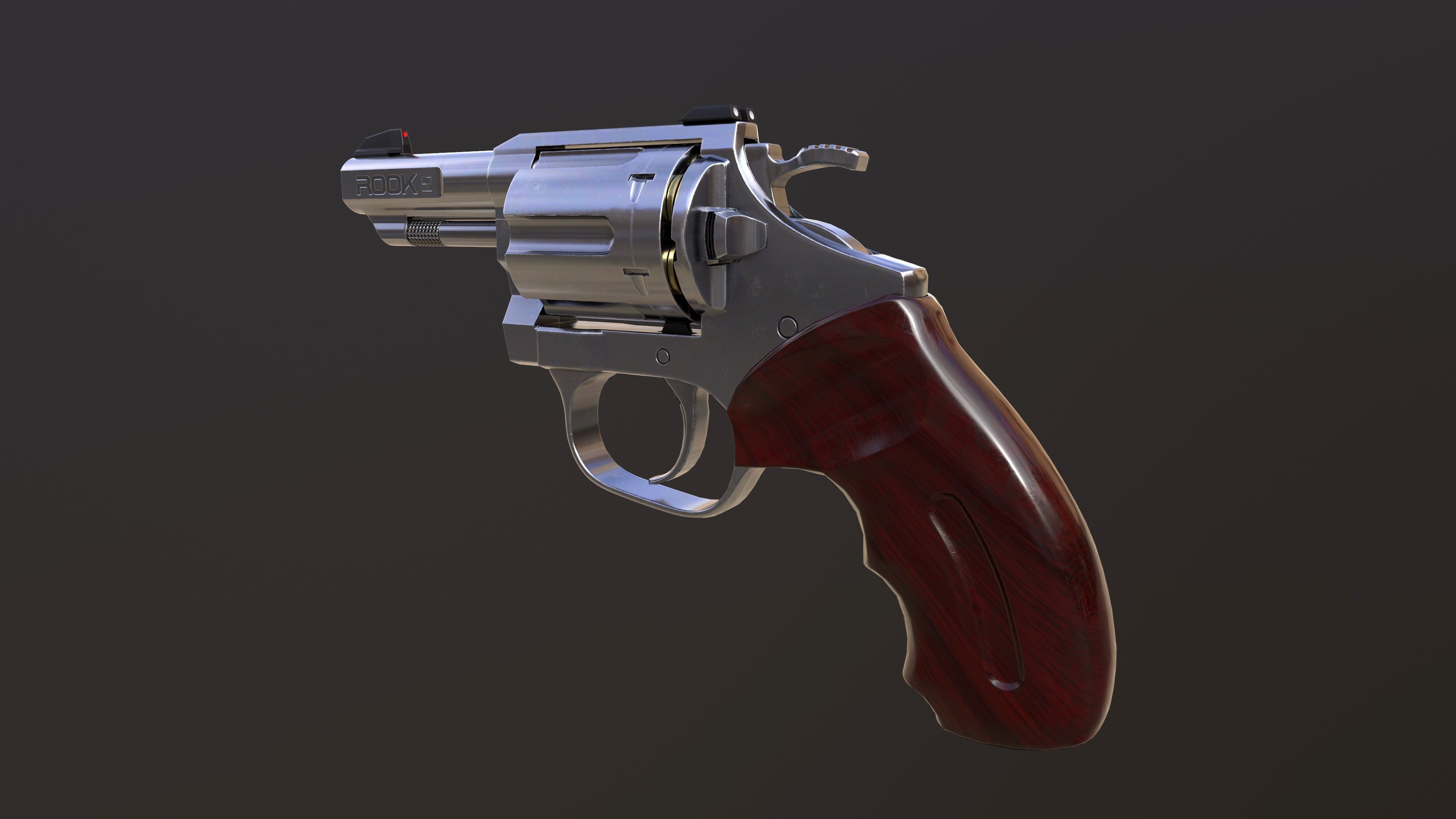 Rook Compact Revolver Stainless with Accessories Low-poly 3D model_13