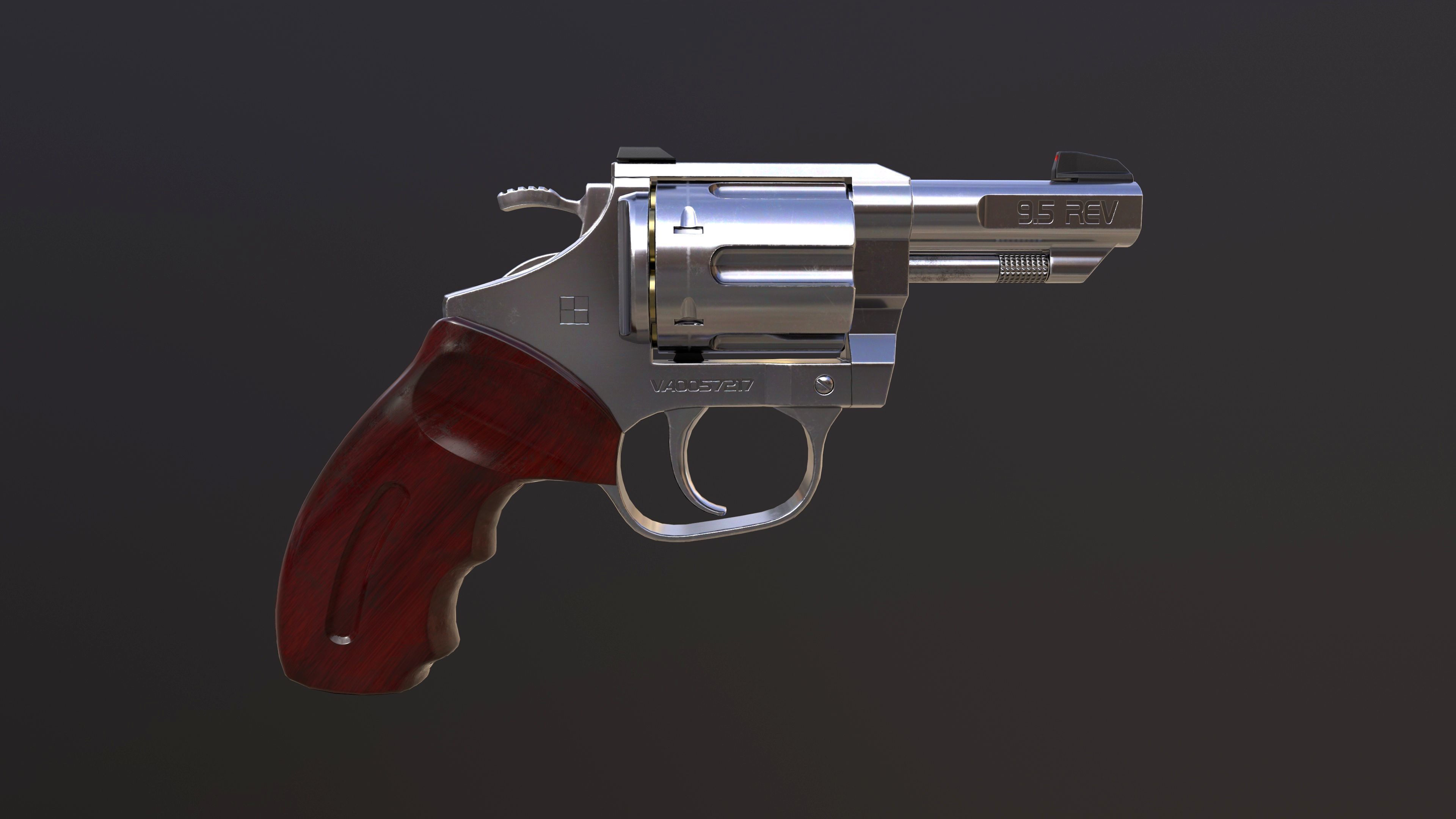 Rook Compact Revolver Stainless with Accessories Low-poly 3D model_16