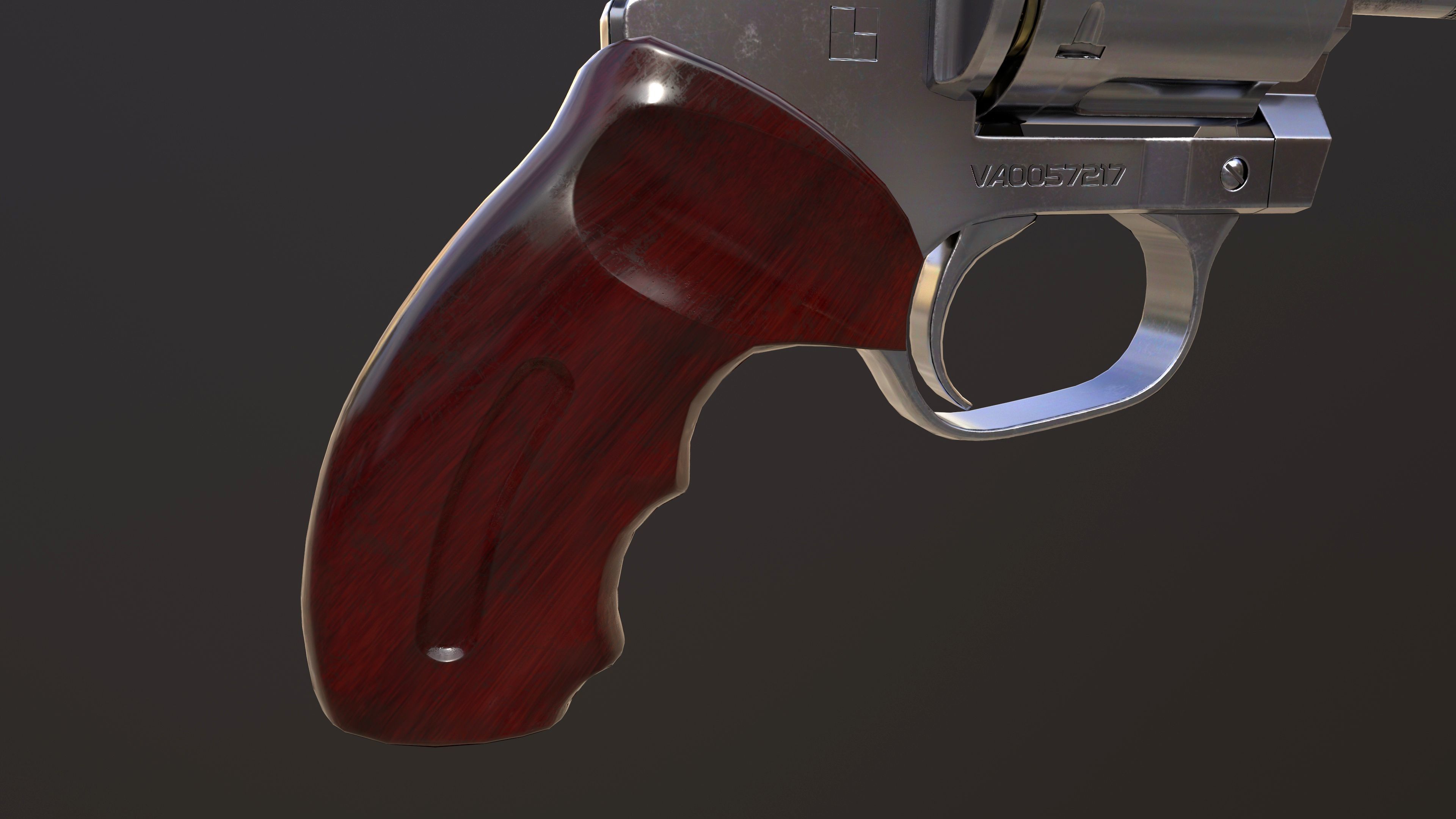 Rook Compact Revolver Stainless with Accessories Low-poly 3D model_25