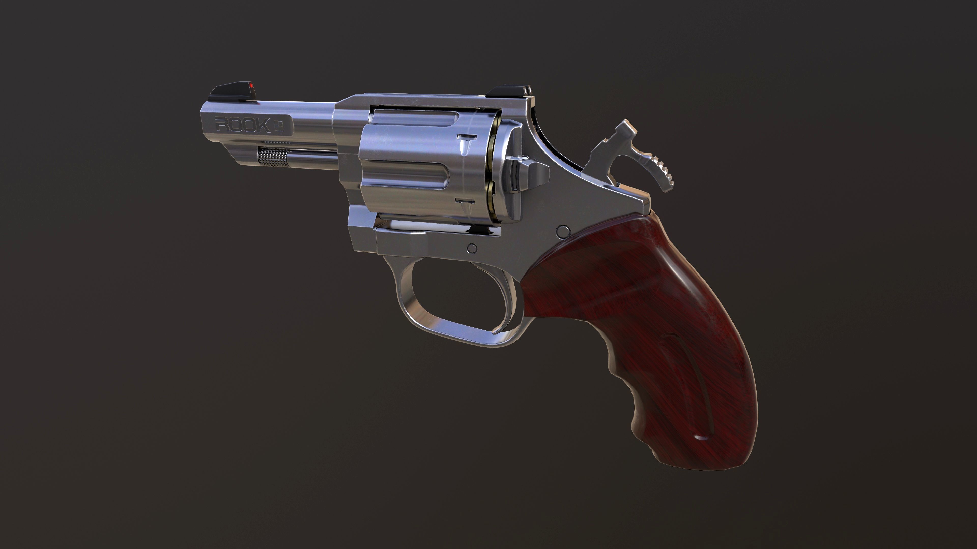 Rook Compact Revolver Stainless with Accessories Low-poly 3D model_20