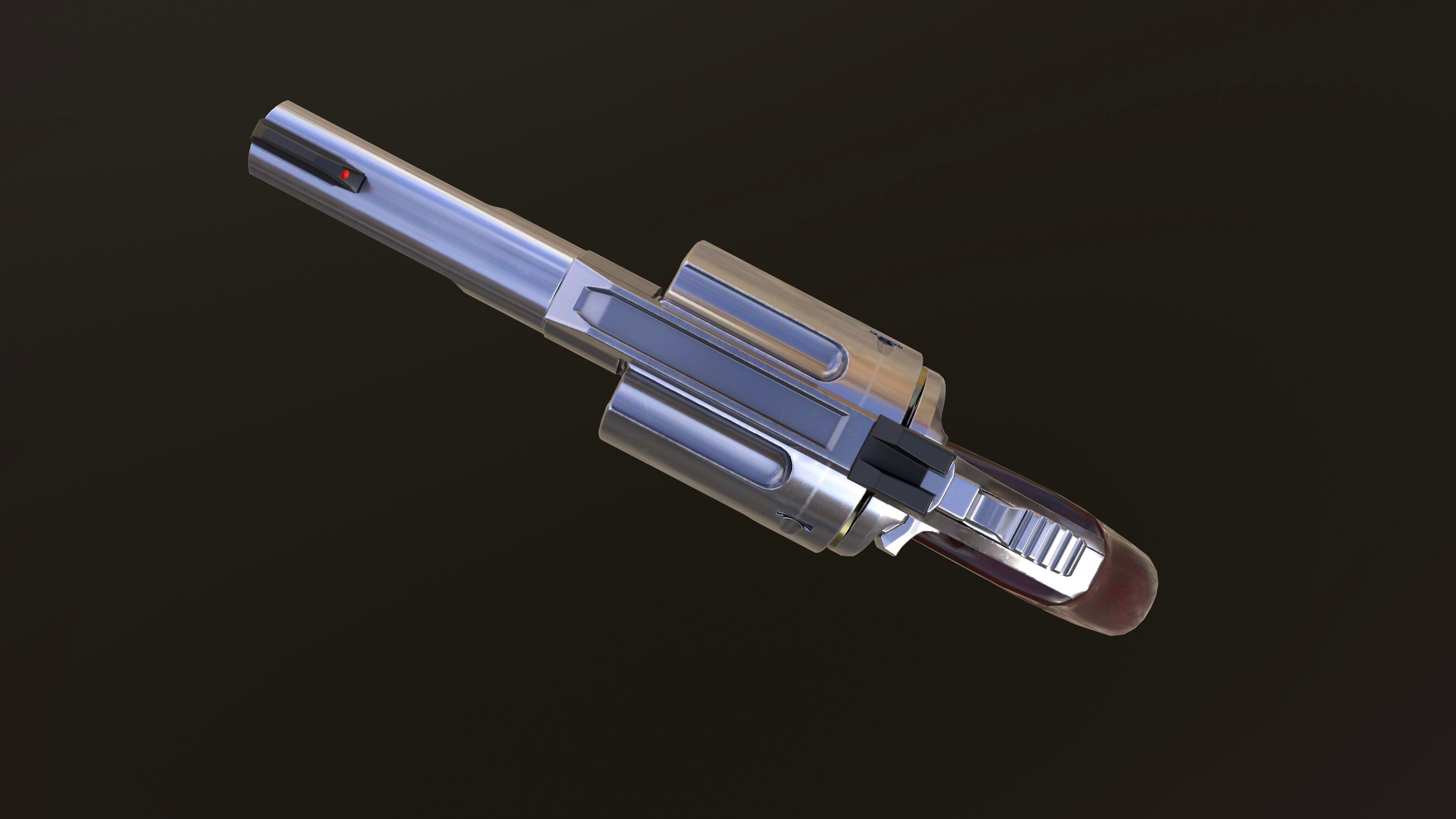 Rook Compact Revolver Stainless with Accessories Low-poly 3D model_11