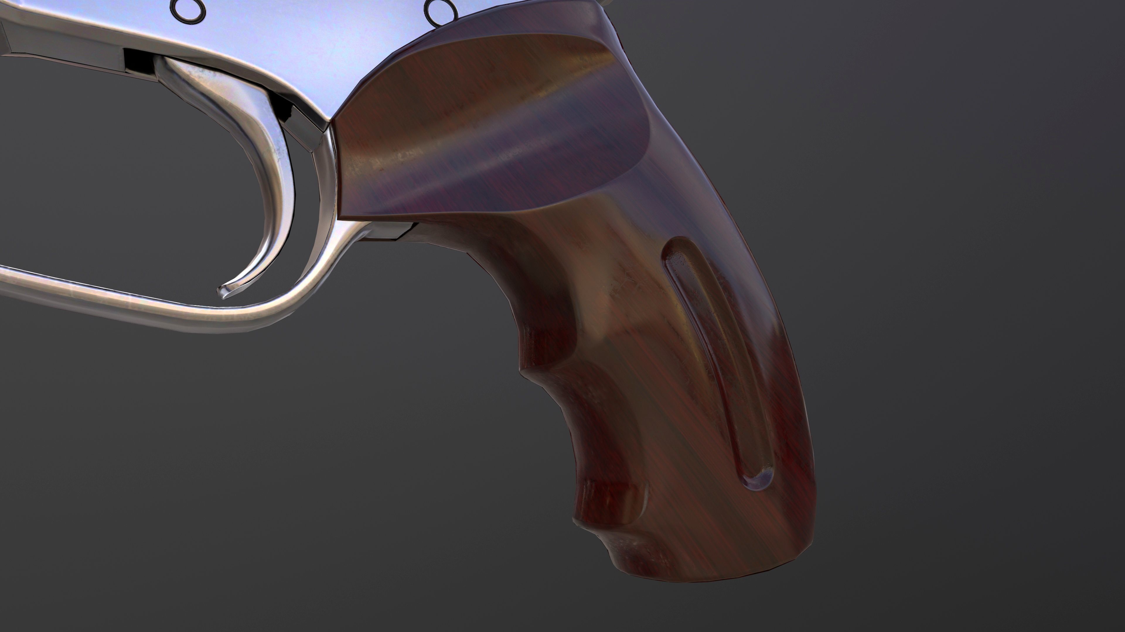 Rook Compact Revolver Stainless with Accessories Low-poly 3D model_24