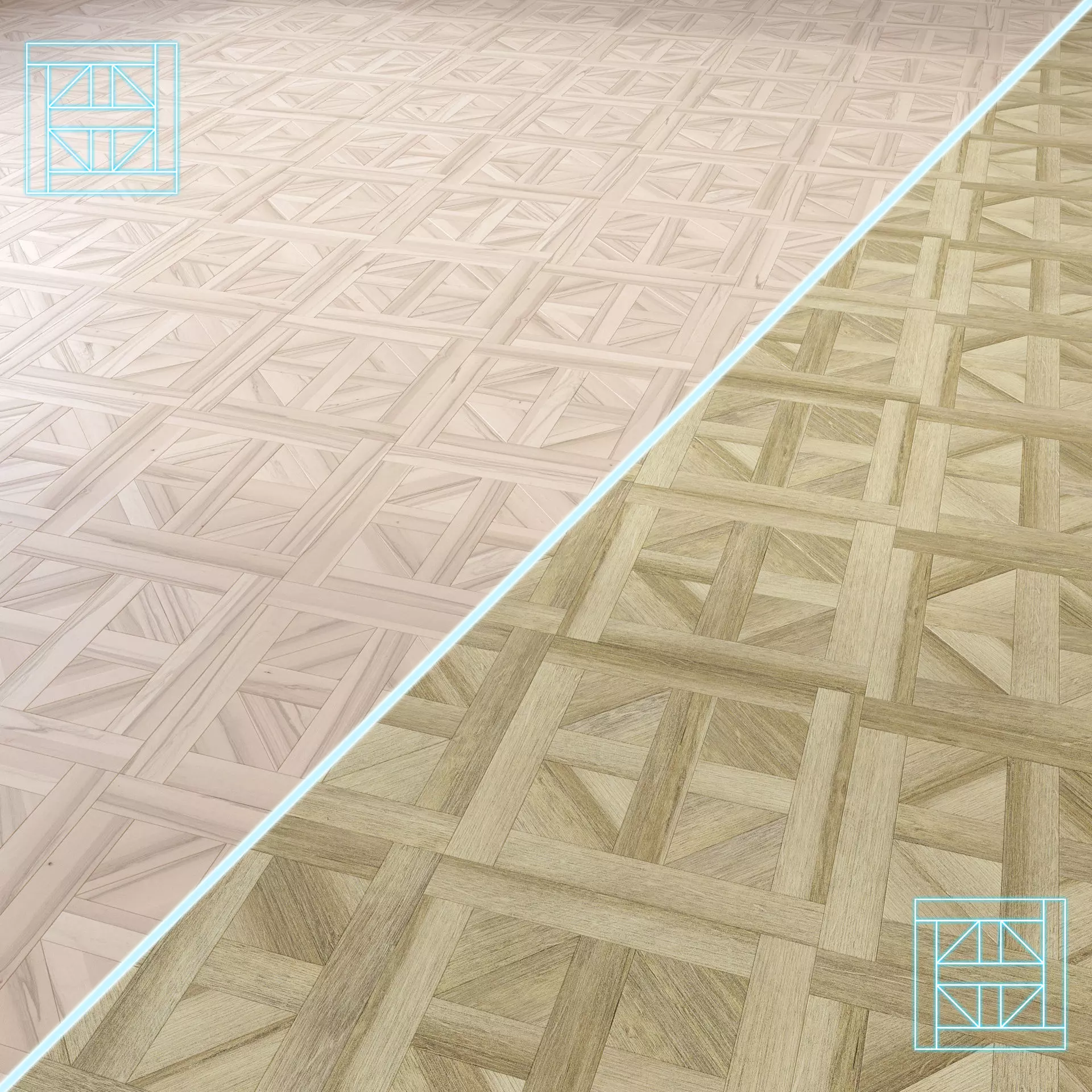 Parquet - Laminate - Wooden floor 2 in 1 Low-poly 3D model_0