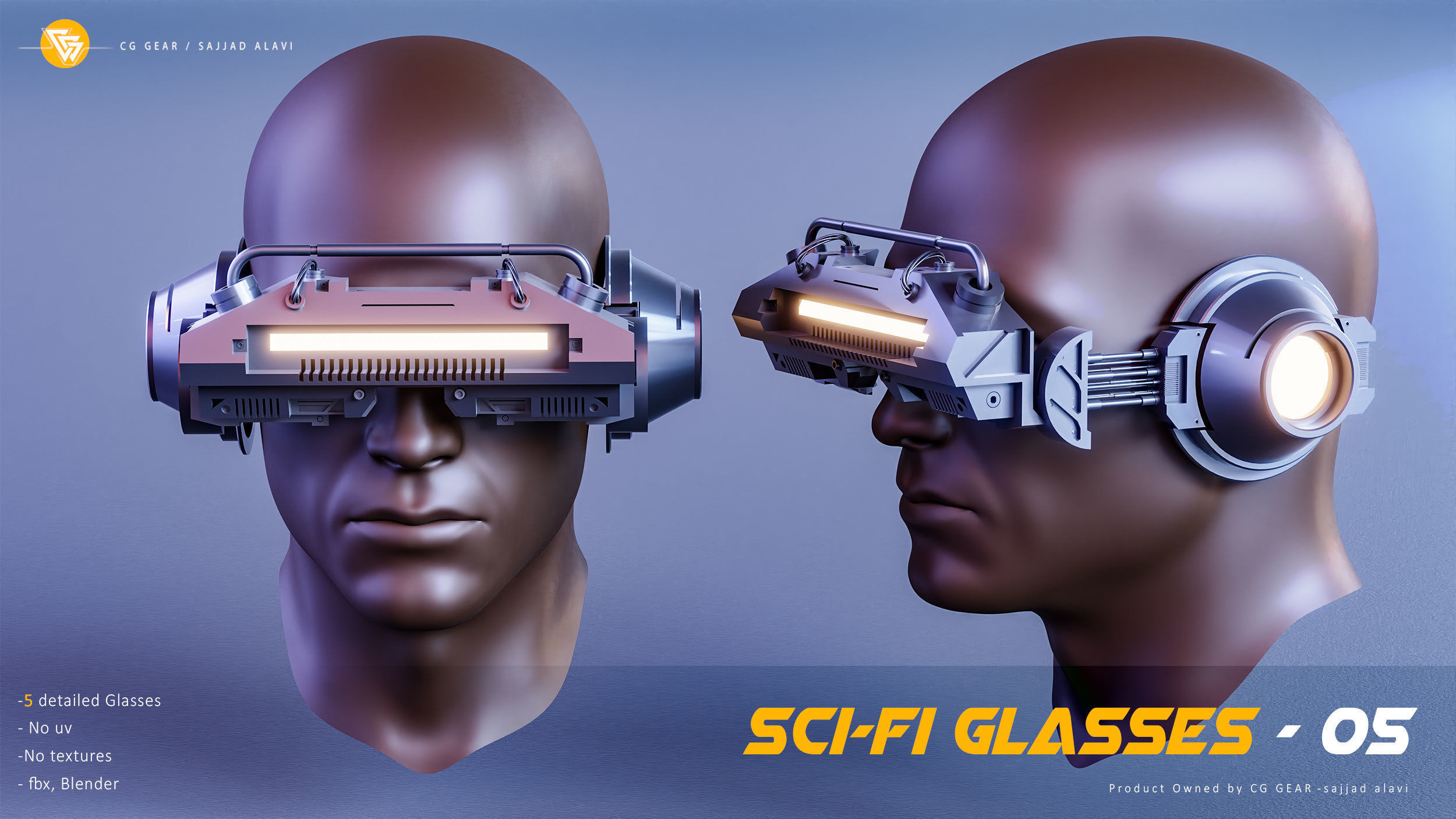 5 SCI-FI GLASSES BASEMESH 3D model_5