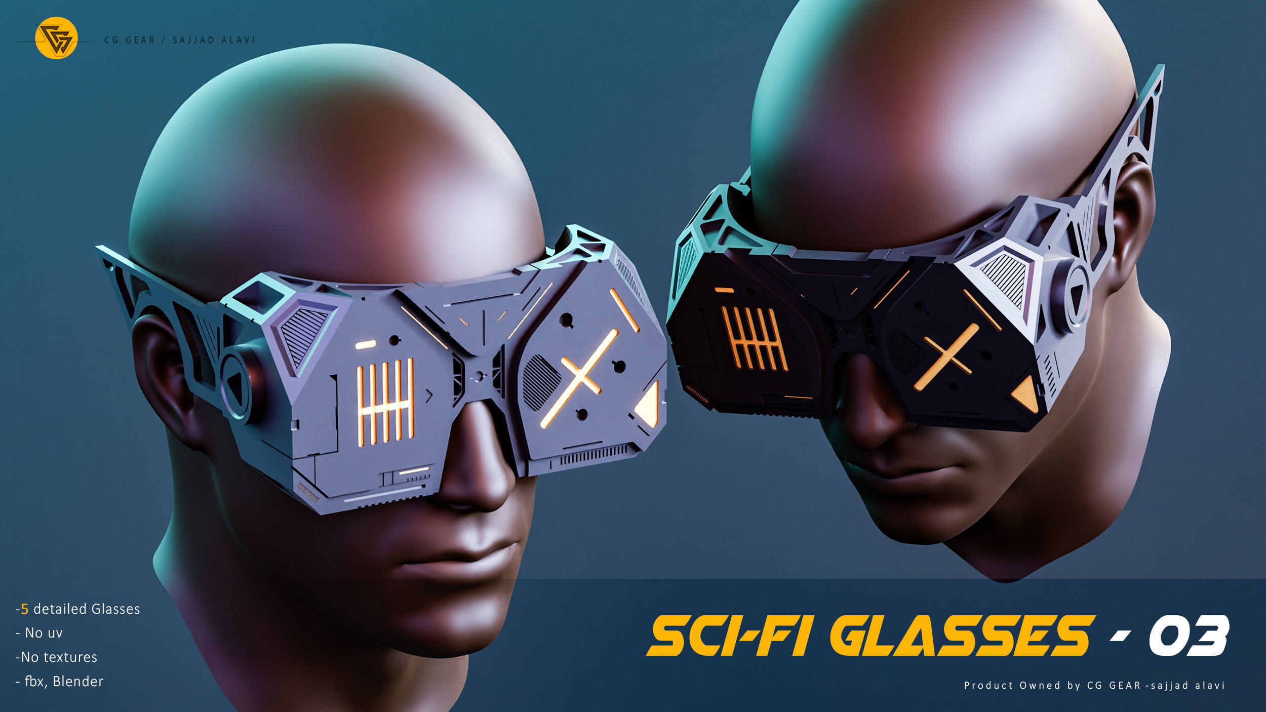 5 SCI-FI GLASSES BASEMESH 3D model_3