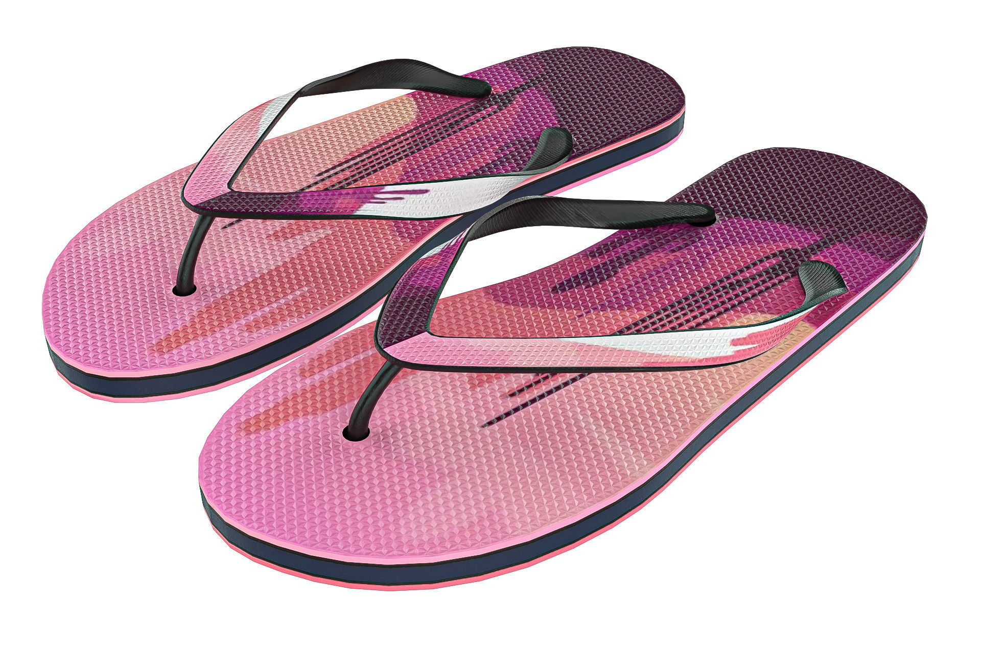 Flip Flops Pack PBR Low-poly 3D model_13