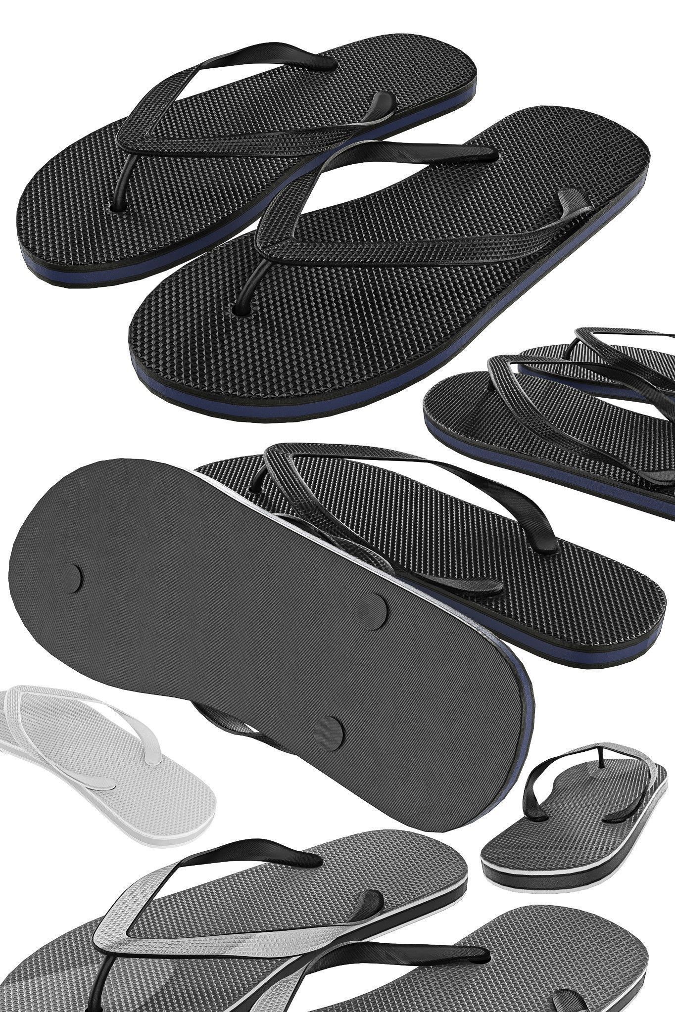 Flip Flops Pack PBR Low-poly 3D model_1