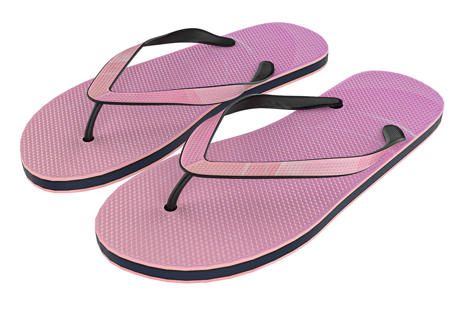 Flip Flops Pack PBR Low-poly 3D model_15
