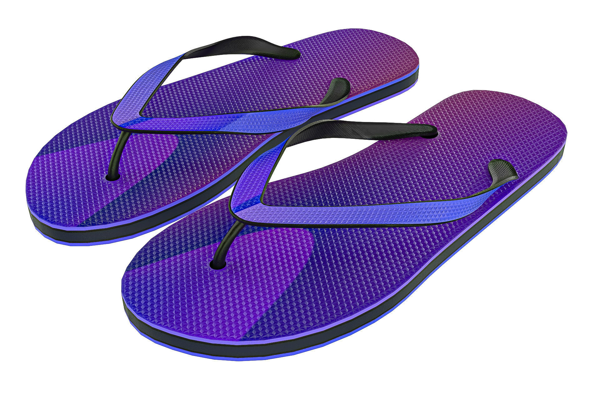 Flip Flops Pack PBR Low-poly 3D model_2