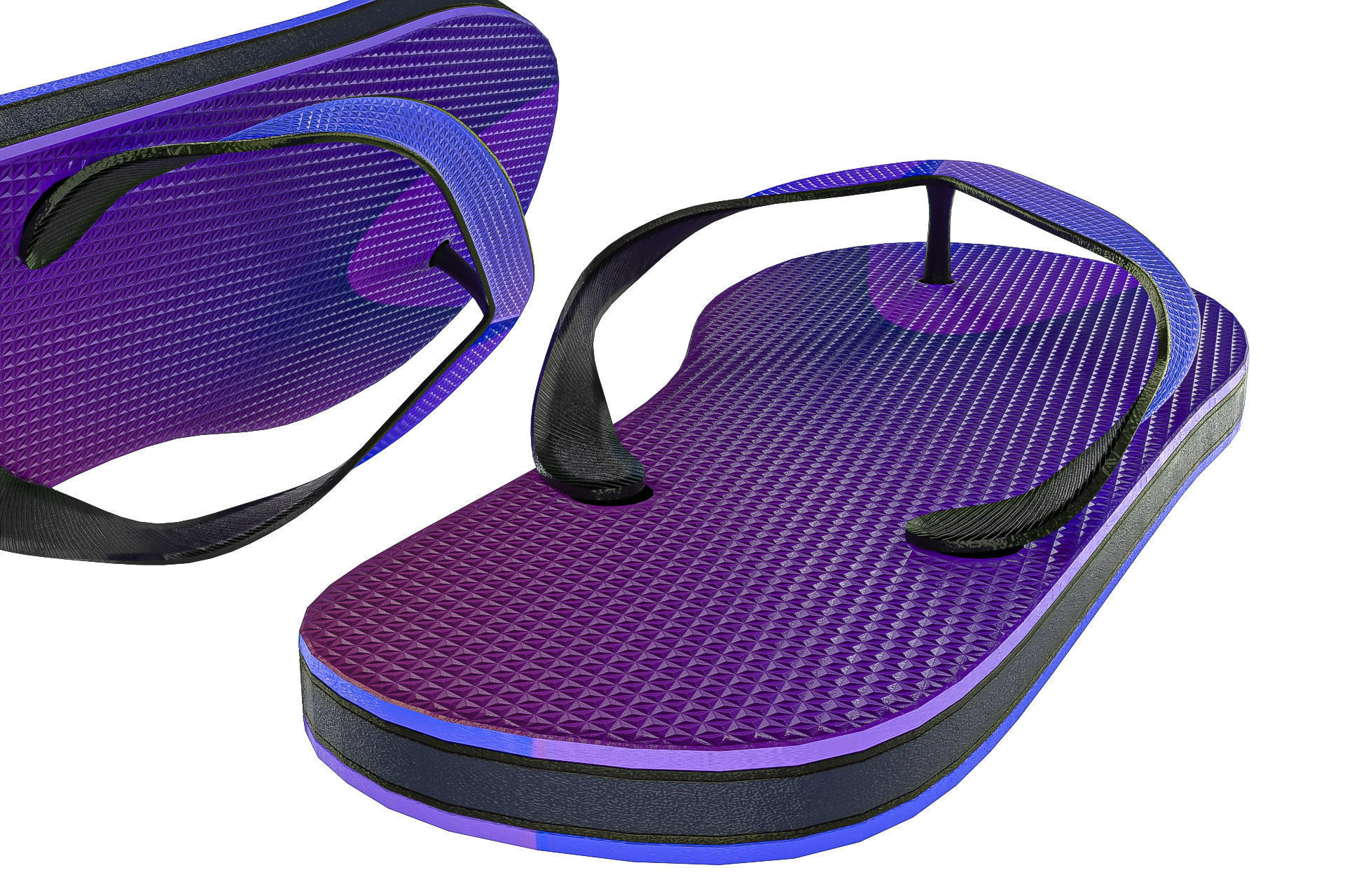 Flip Flops Pack PBR Low-poly 3D model_7