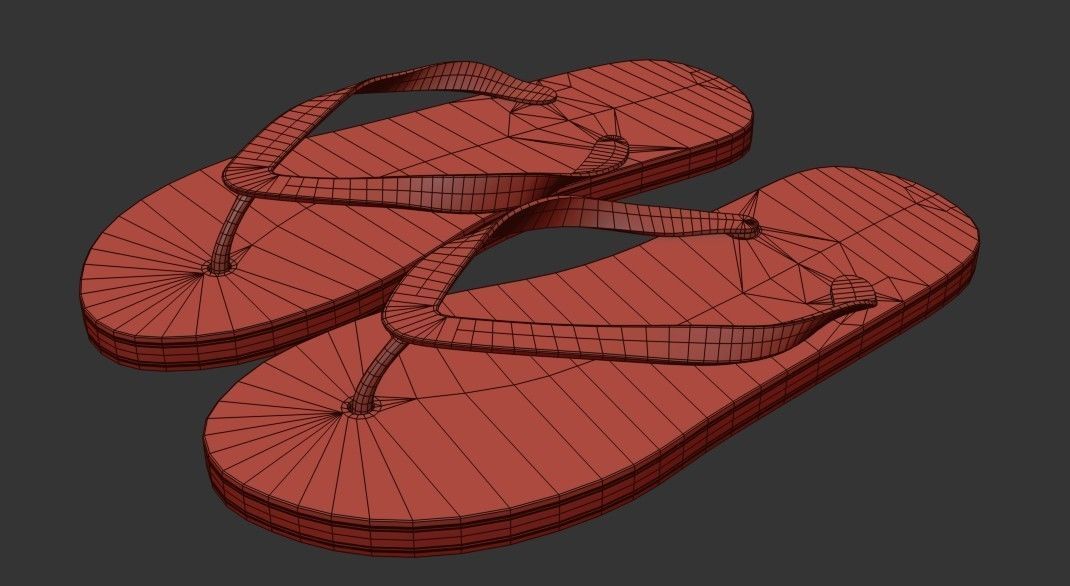 Flip Flops Pack PBR Low-poly 3D model_16