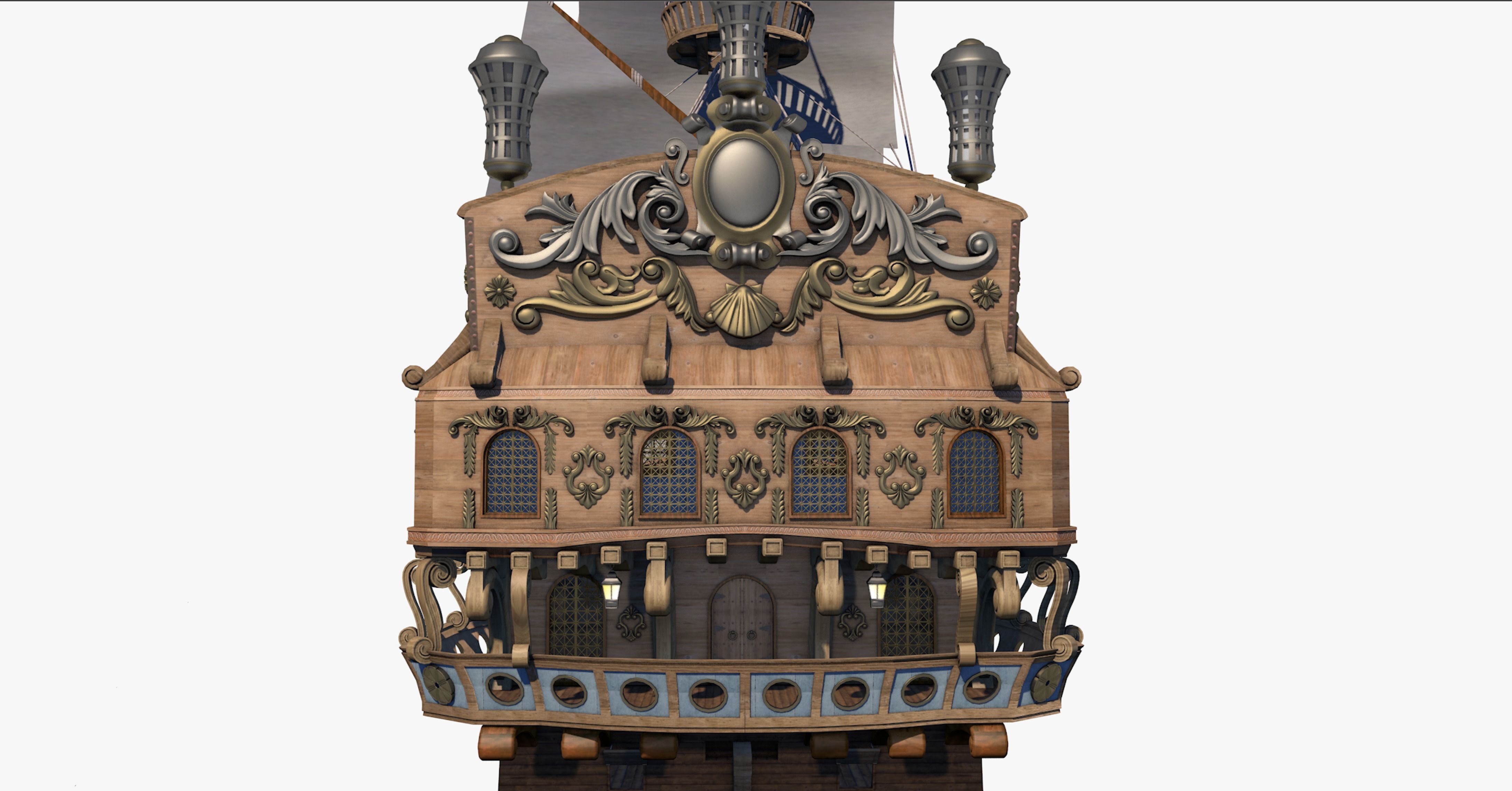 Galeon pirate ship 3D model_5