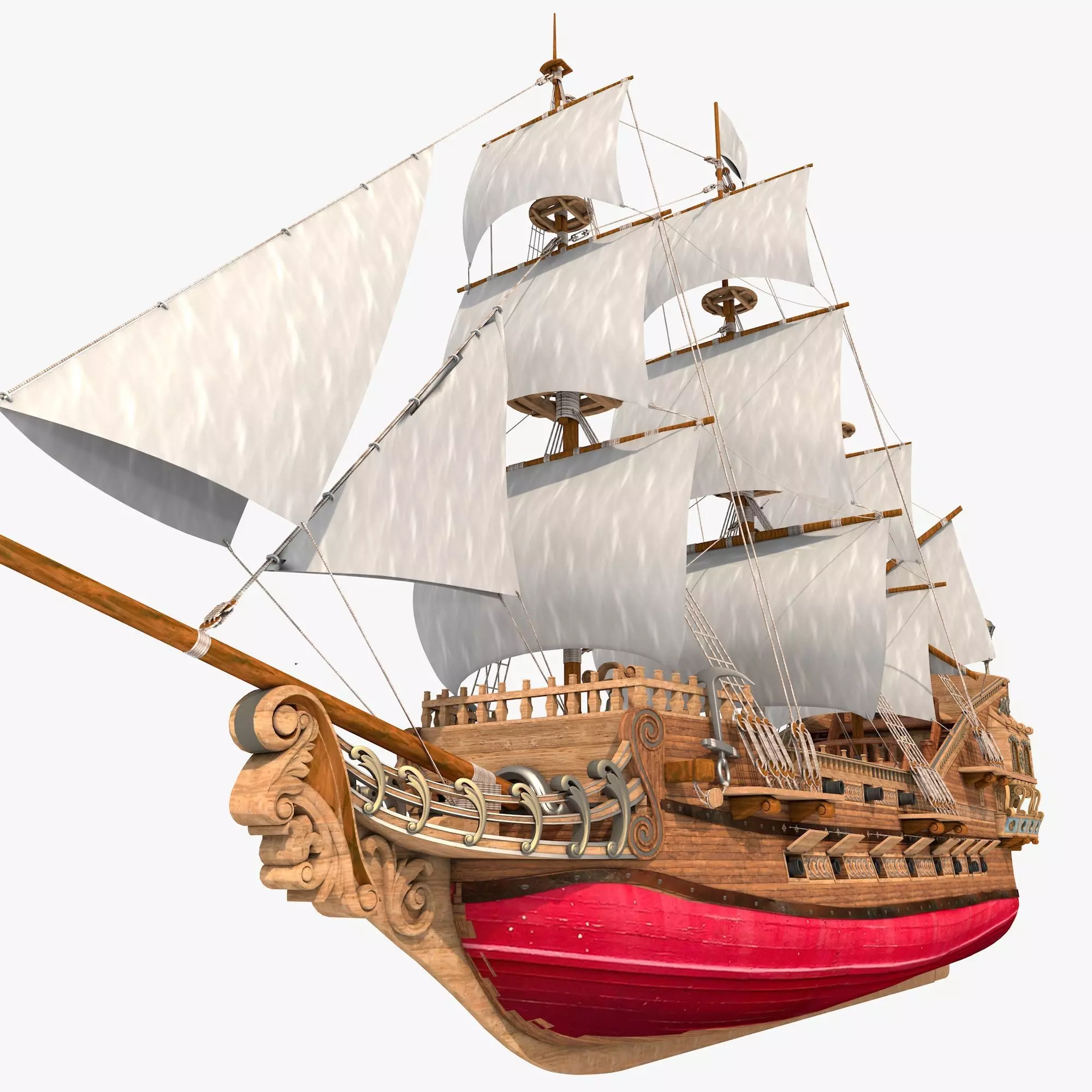 Galeon pirate ship 3D model_23