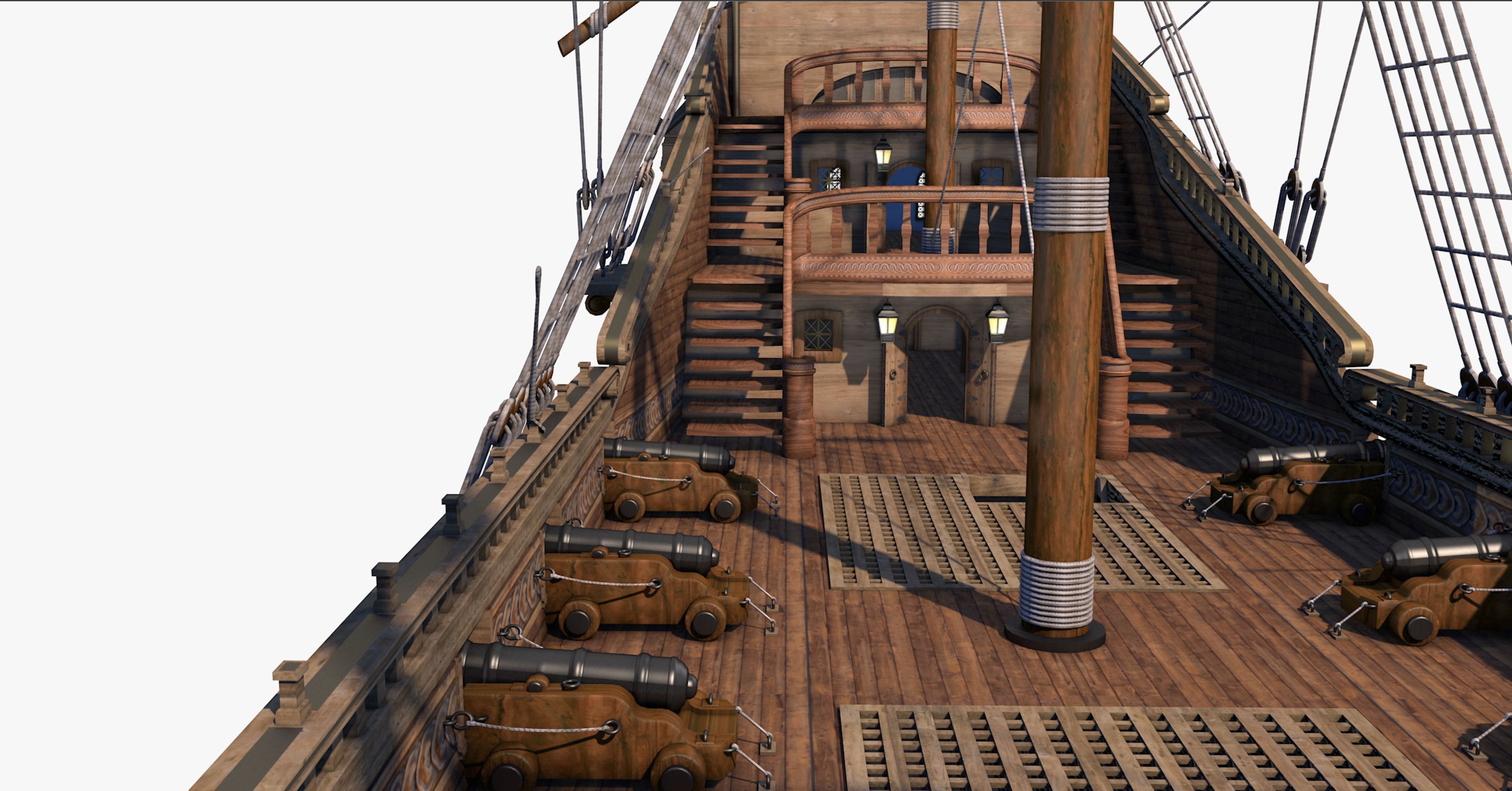 Galeon pirate ship 3D model_15