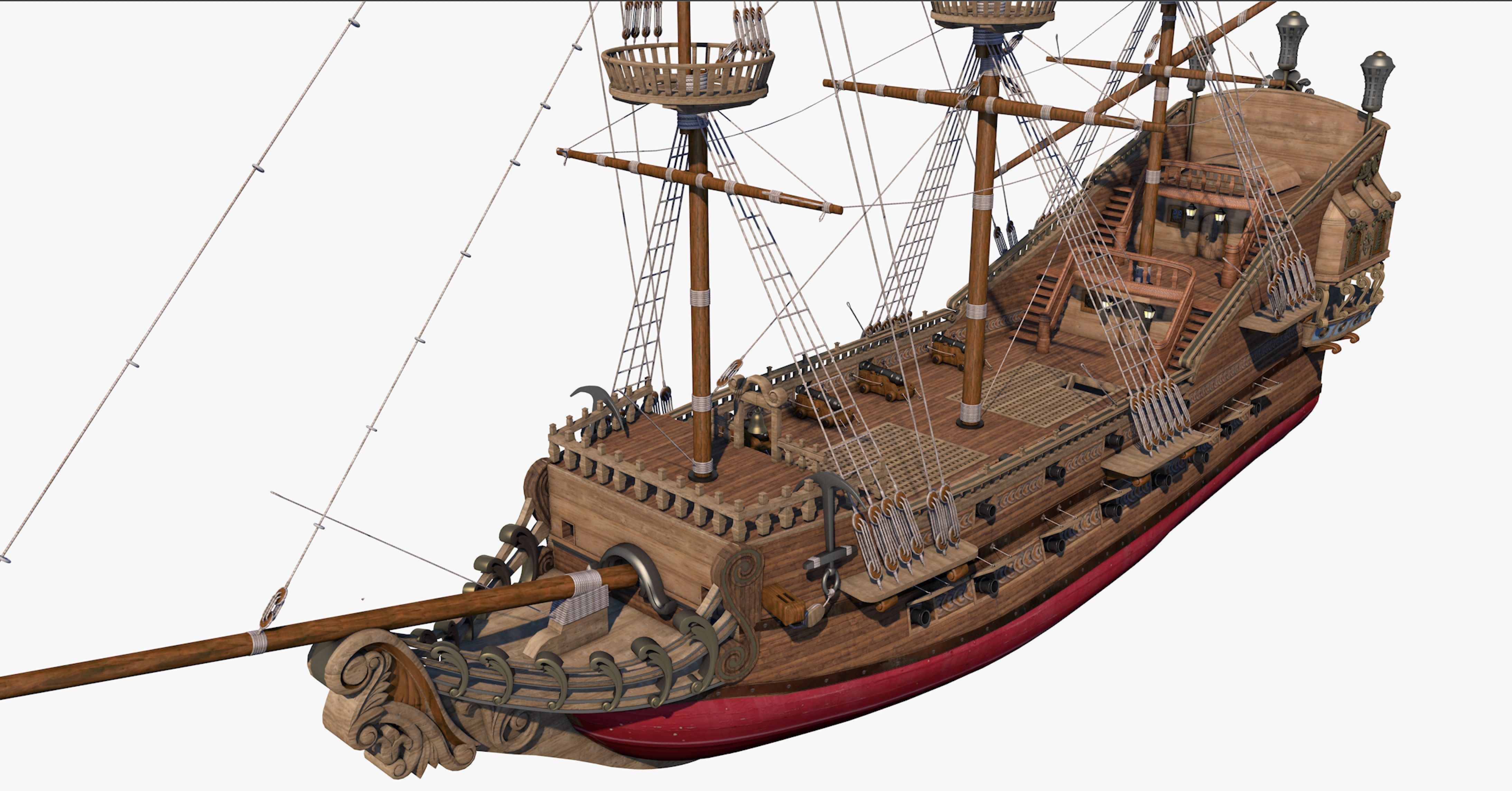 Galeon pirate ship 3D model_11