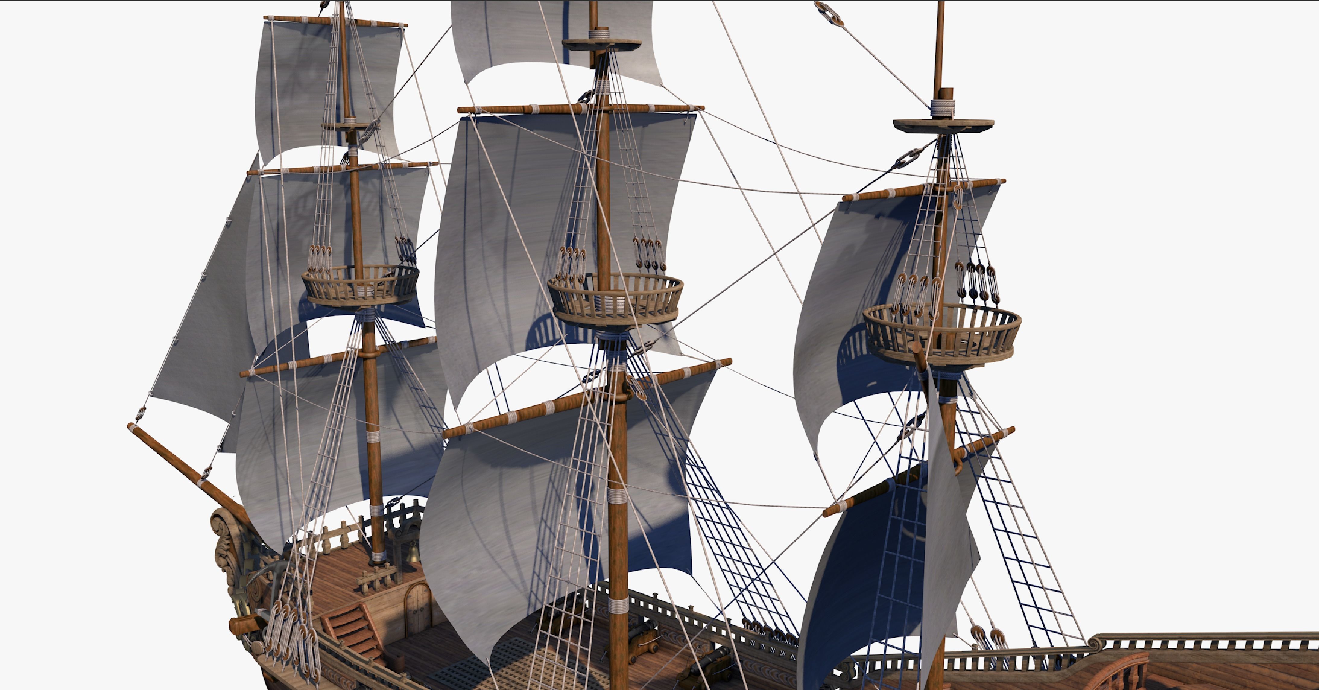 Galeon pirate ship 3D model_17