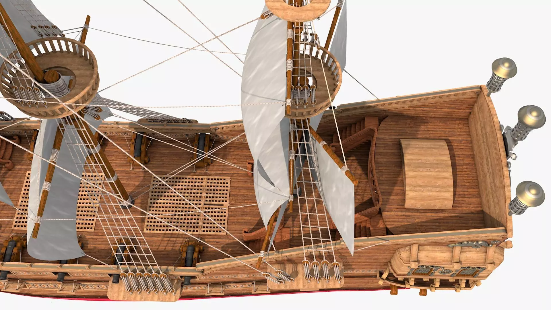 Galeon pirate ship 3D model_32