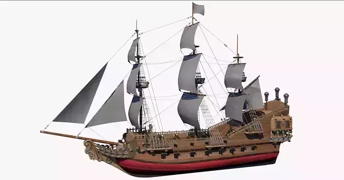 Galeon pirate ship 3D model