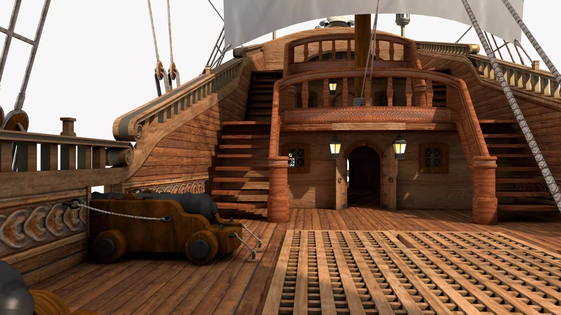 Galeon pirate ship 3D model_25