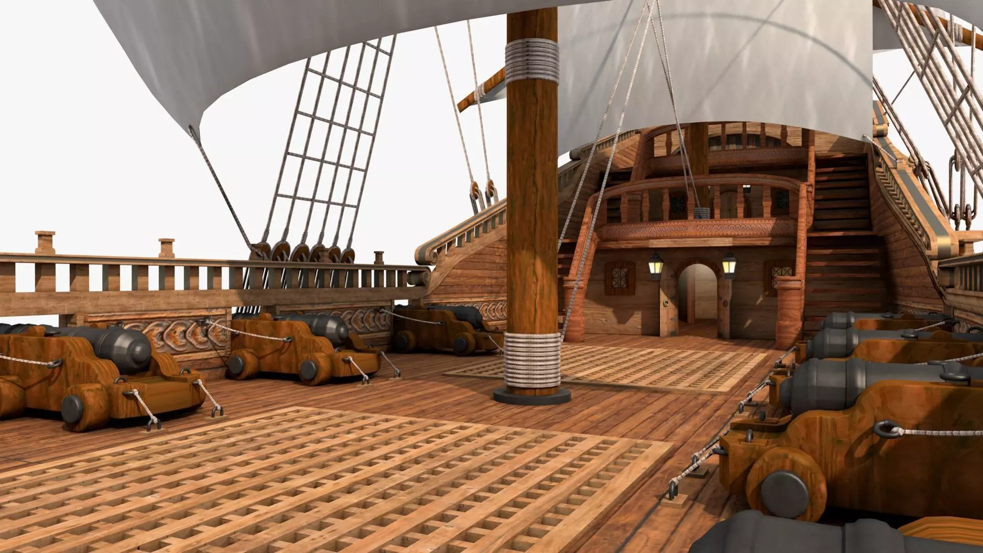 Galeon pirate ship 3D model_24