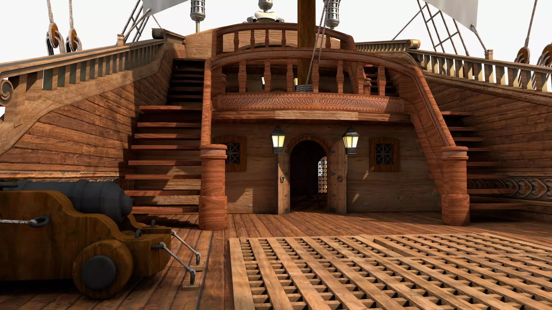 Galeon pirate ship 3D model_26