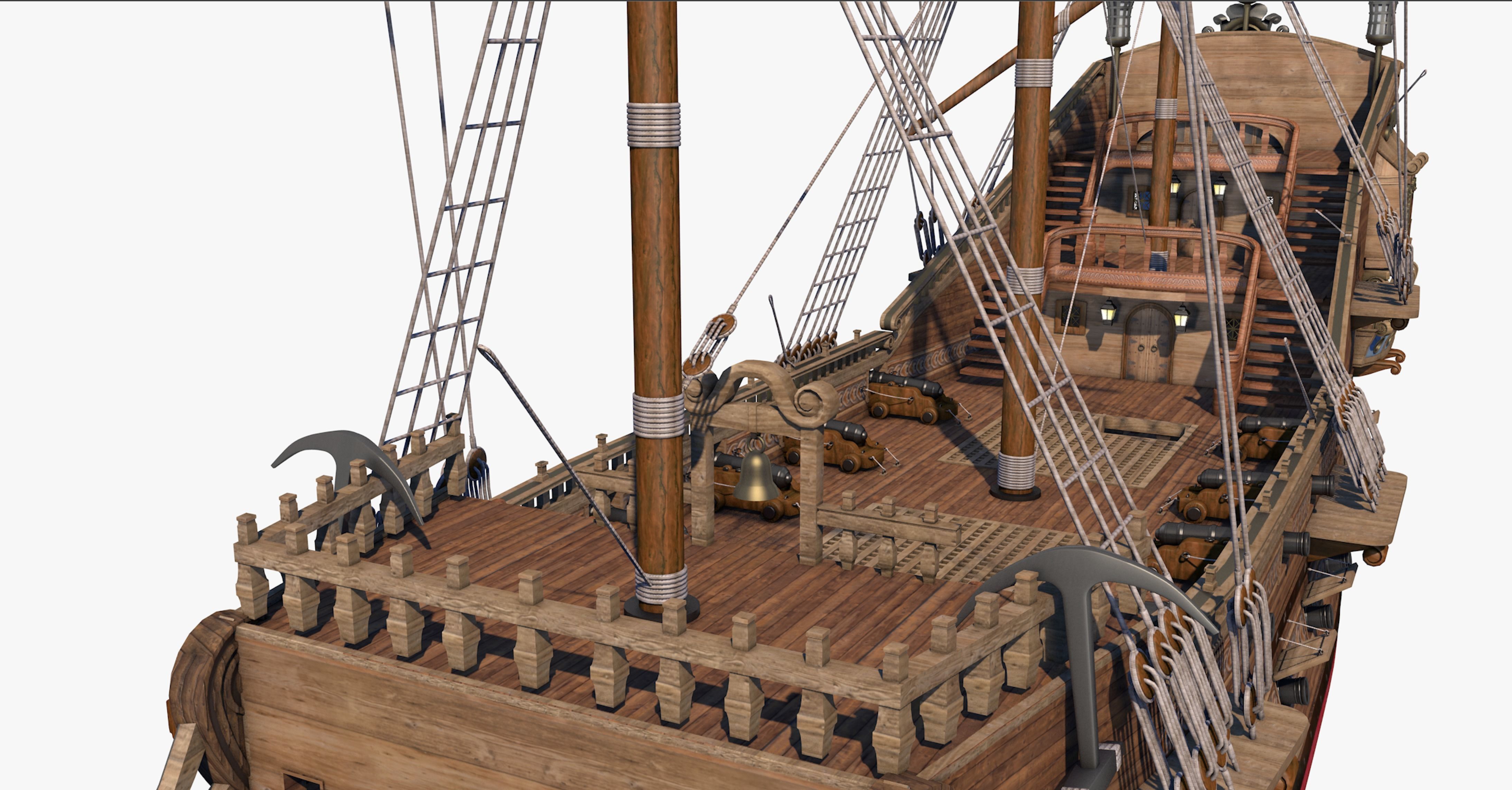 Galeon pirate ship 3D model_13
