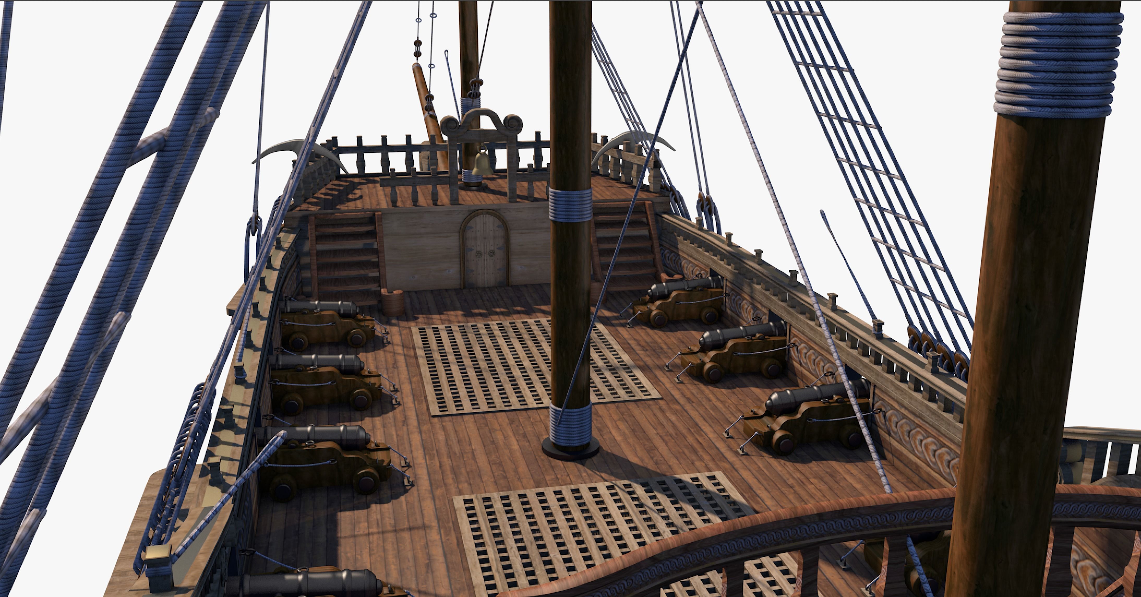 Galeon pirate ship 3D model_16