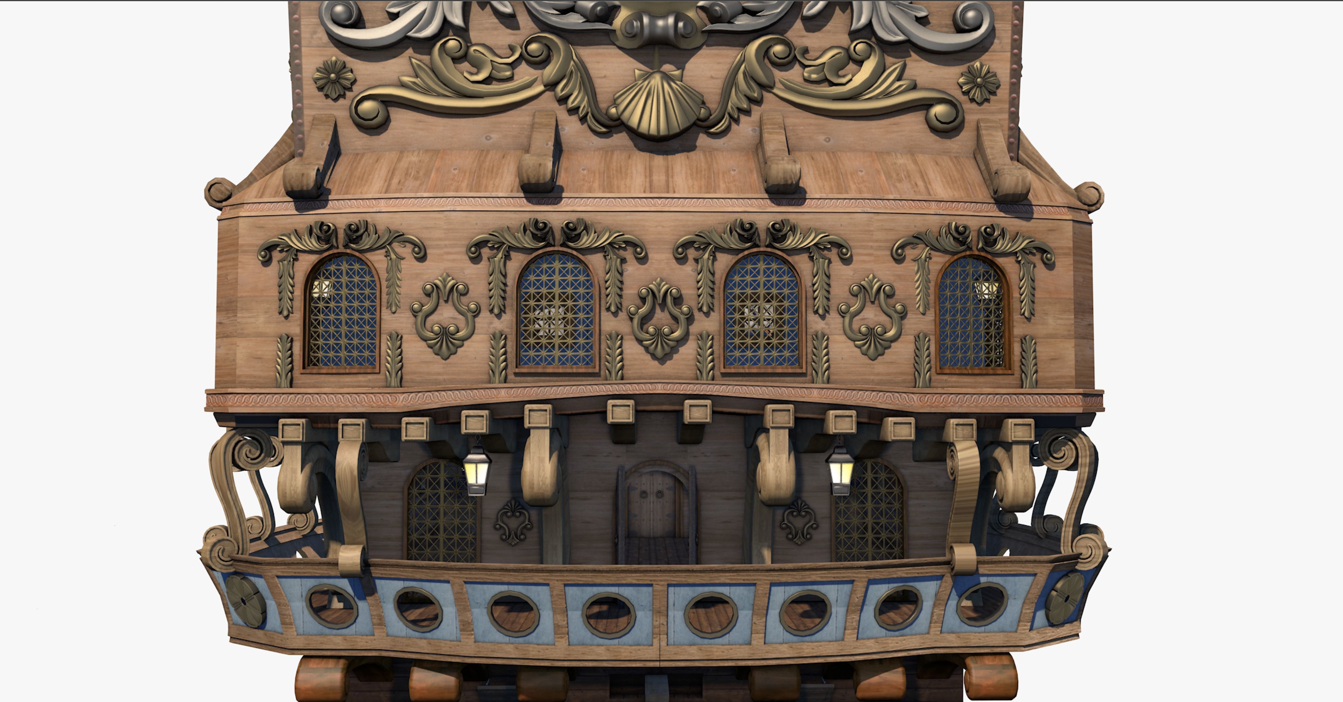 Galeon pirate ship 3D model_7