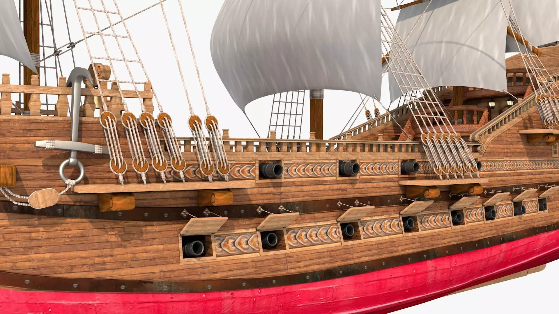 Galeon pirate ship 3D model_31
