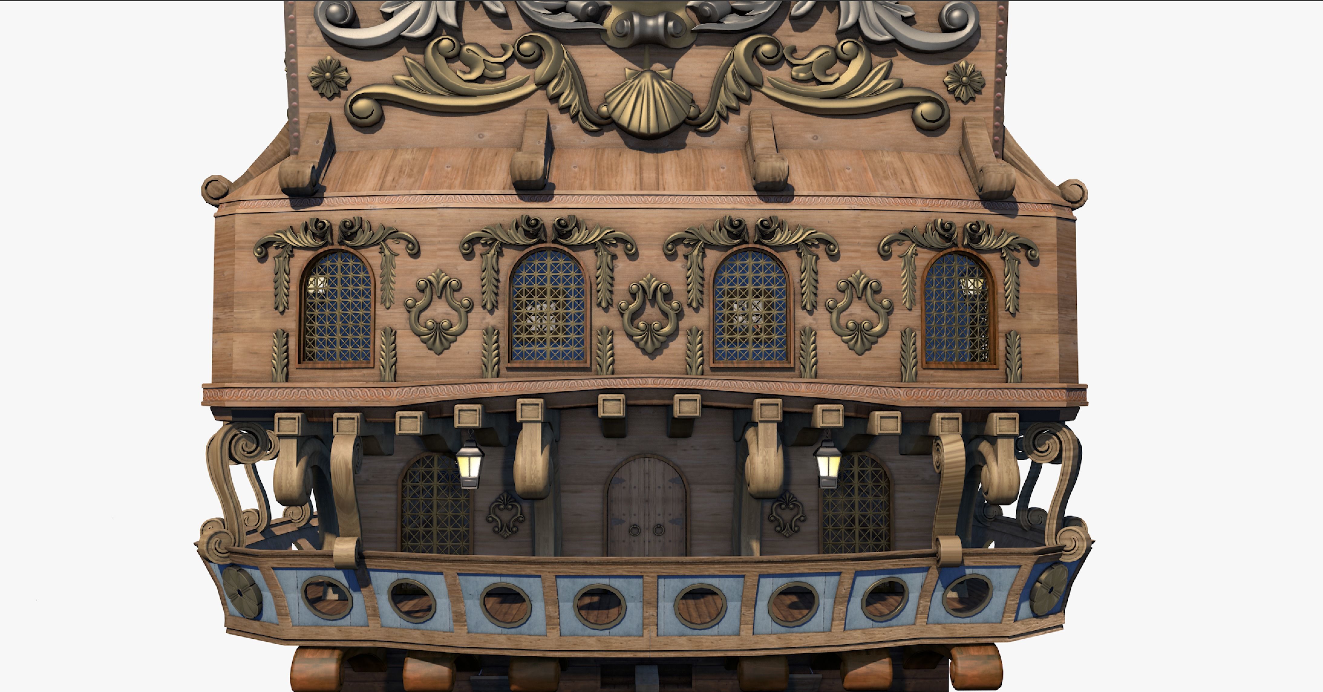 Galeon pirate ship 3D model_6
