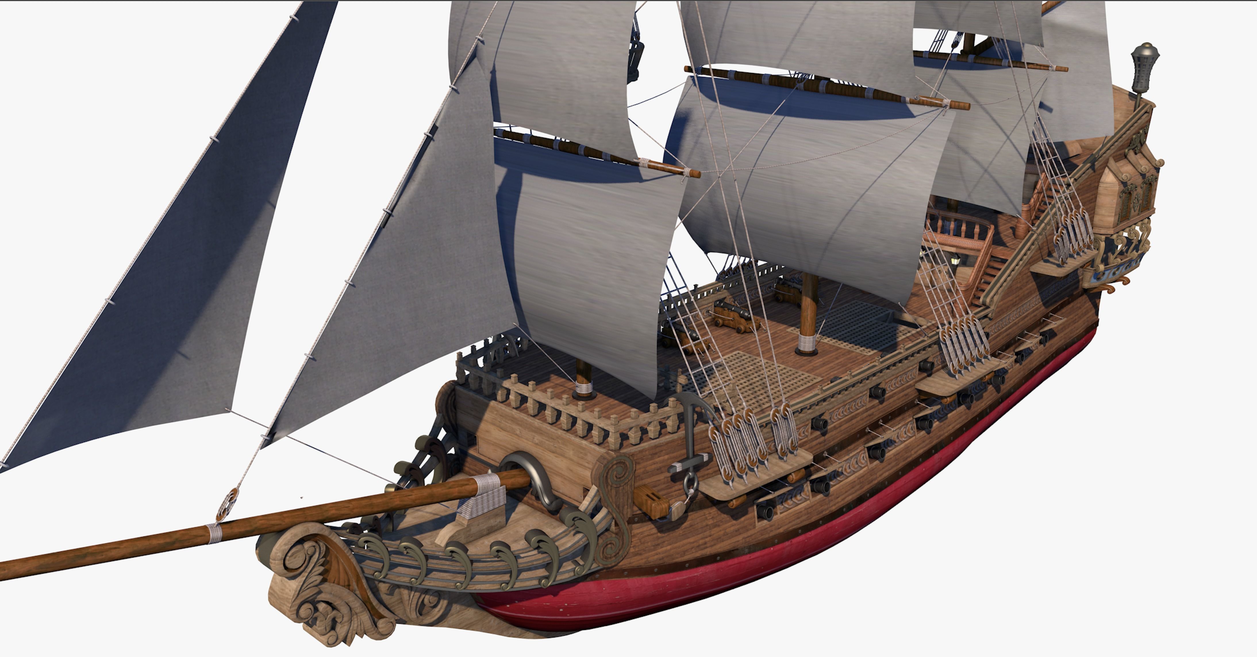 Galeon pirate ship 3D model_10