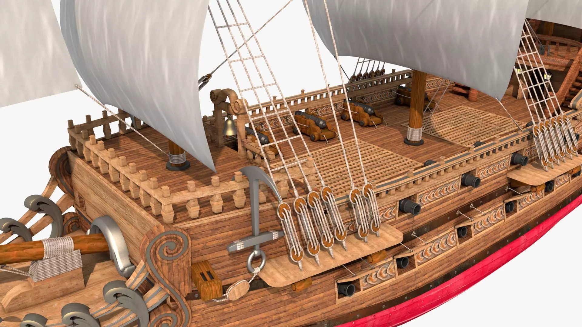 Galeon pirate ship 3D model_33