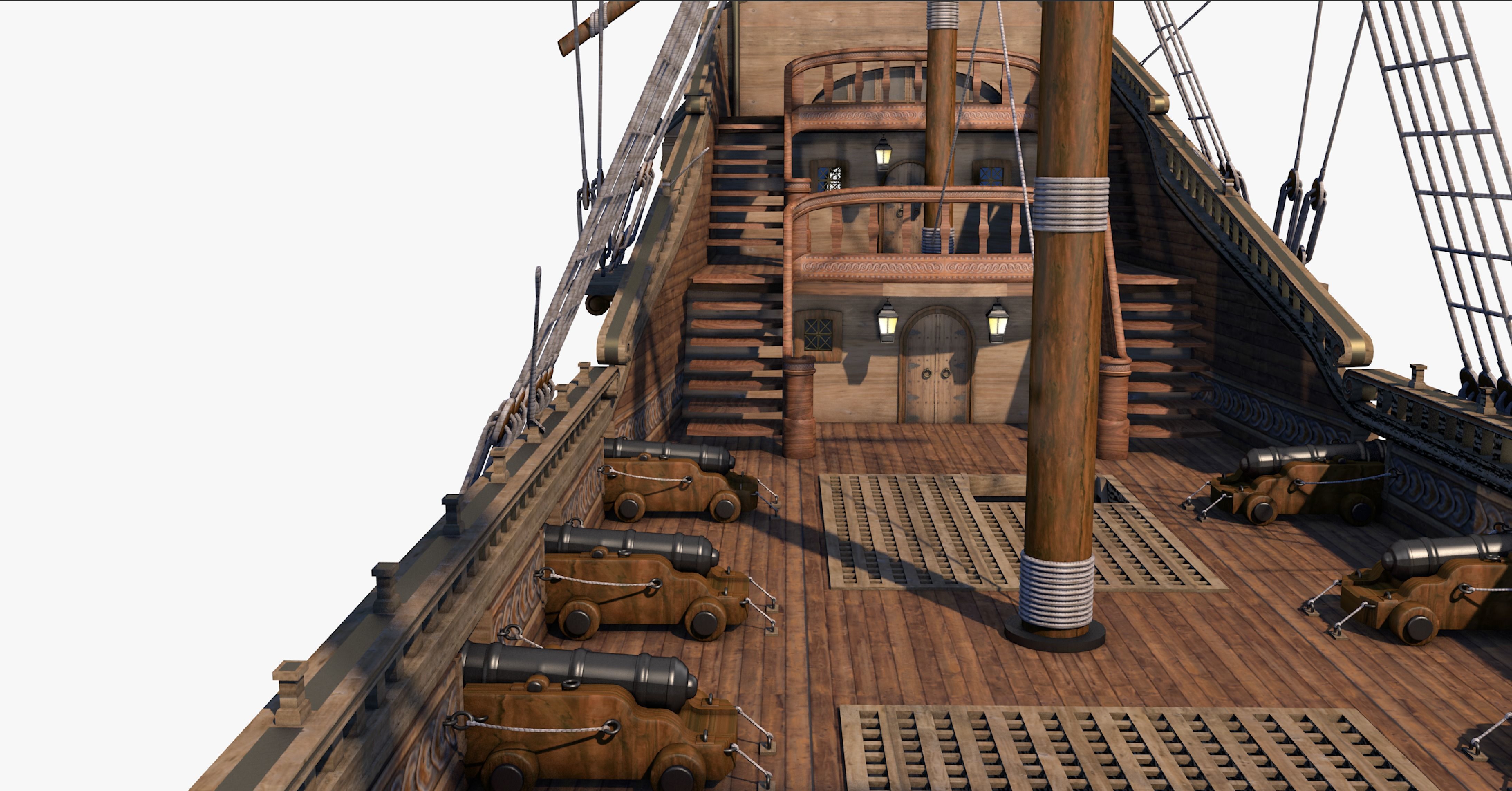 Galeon pirate ship 3D model_14