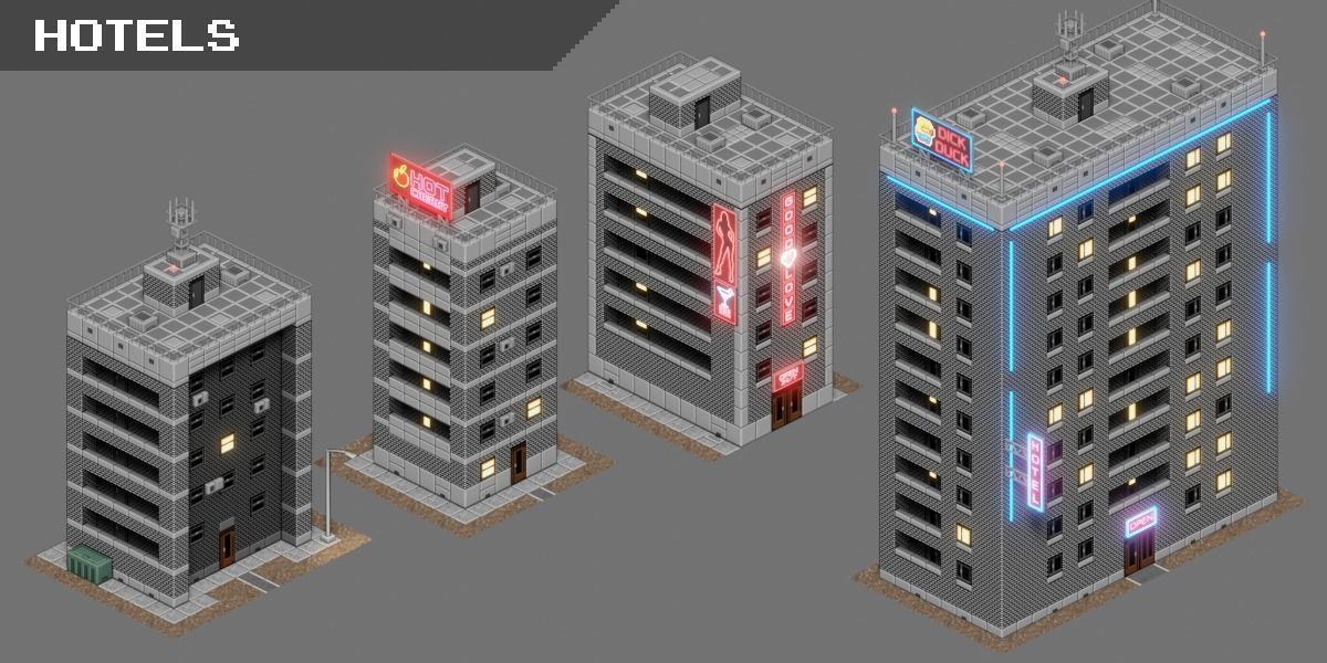 Game City Asset Pack Low-poly 3D model_2