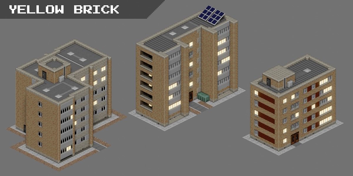 Game City Asset Pack Low-poly 3D model_5