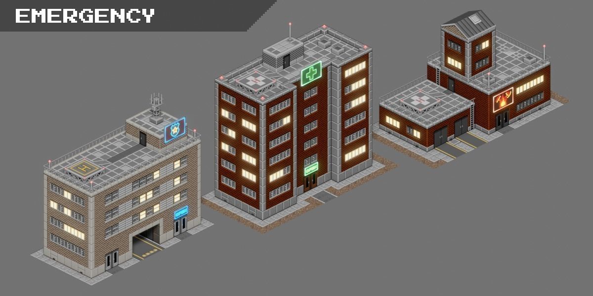 Game City Asset Pack Low-poly 3D model_3