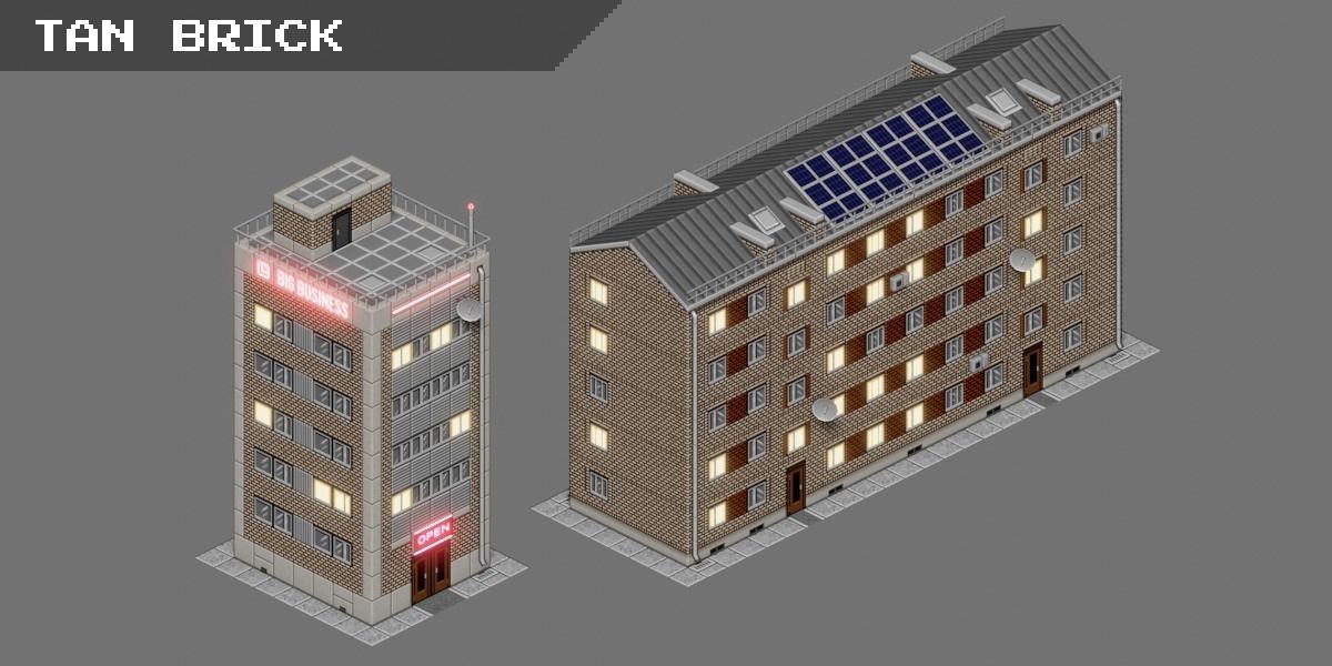 Game City Asset Pack Low-poly 3D model_4