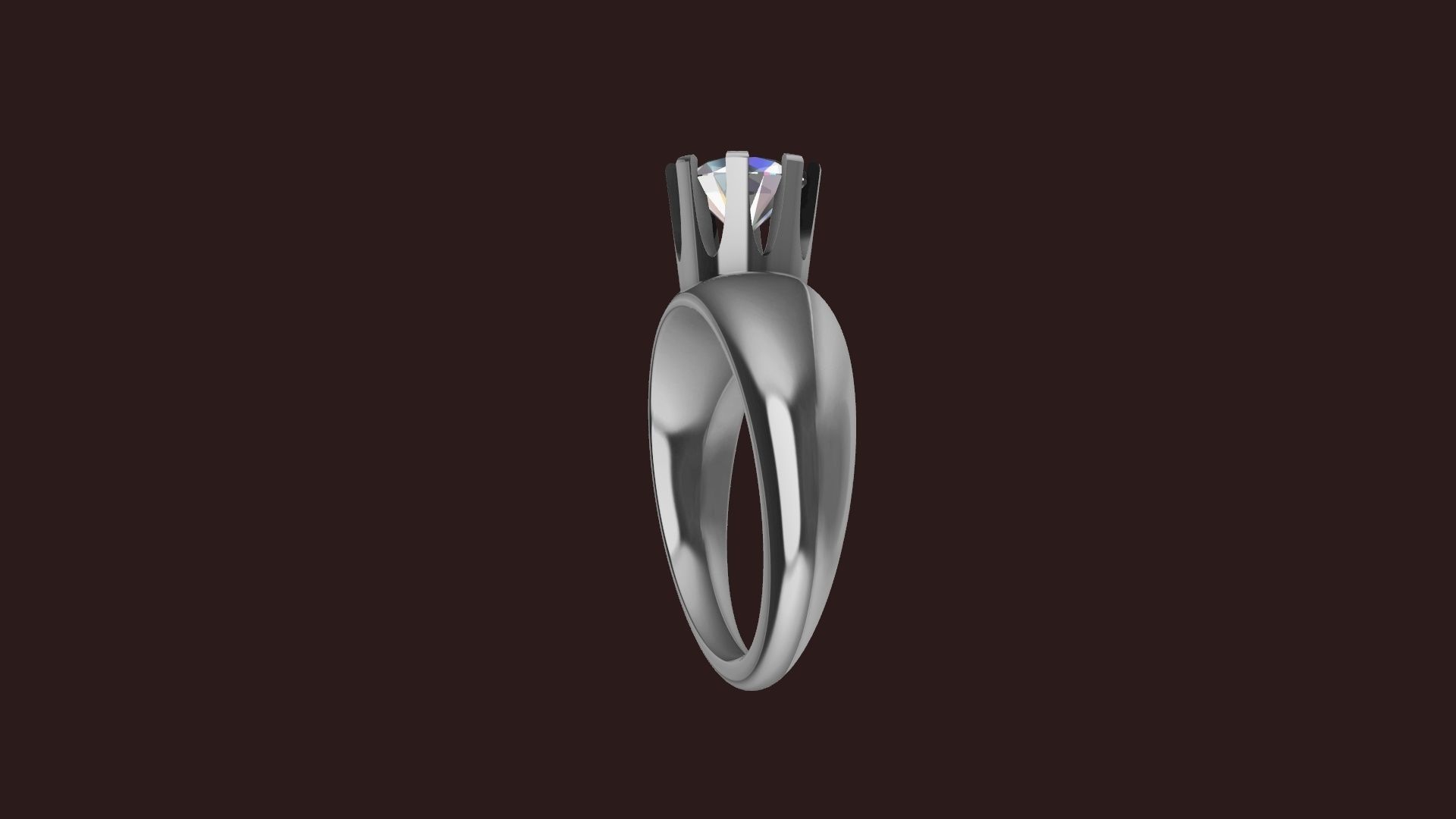 18 1 carat solitaire crown ring stl verified 3D print model_17