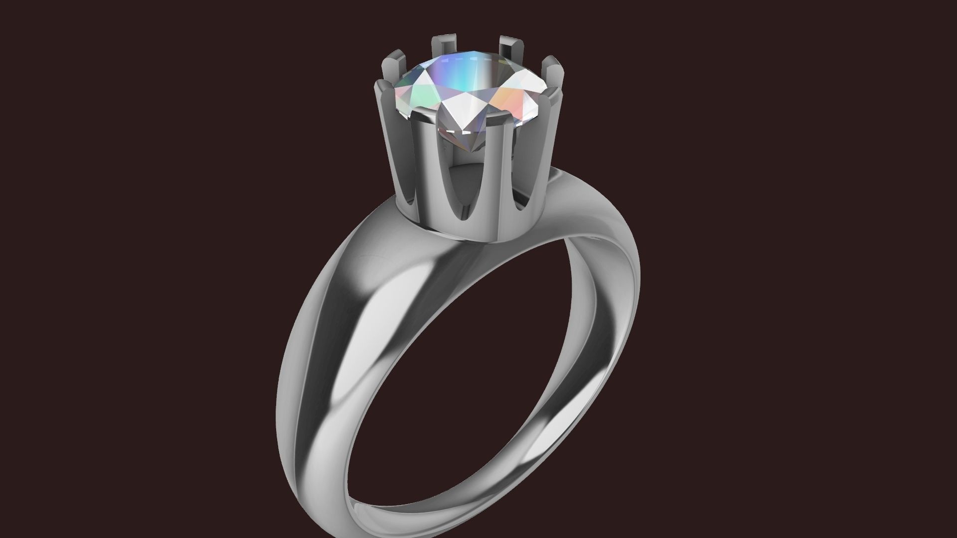 18 1 carat solitaire crown ring stl verified 3D print model_15