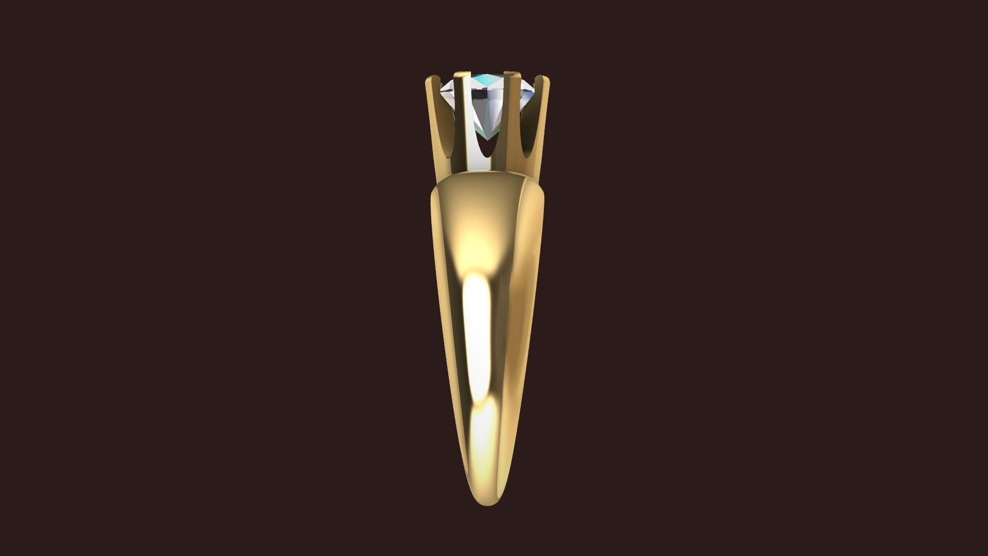 14 1 carat solitaire crown ring stl verified 3D print model_2