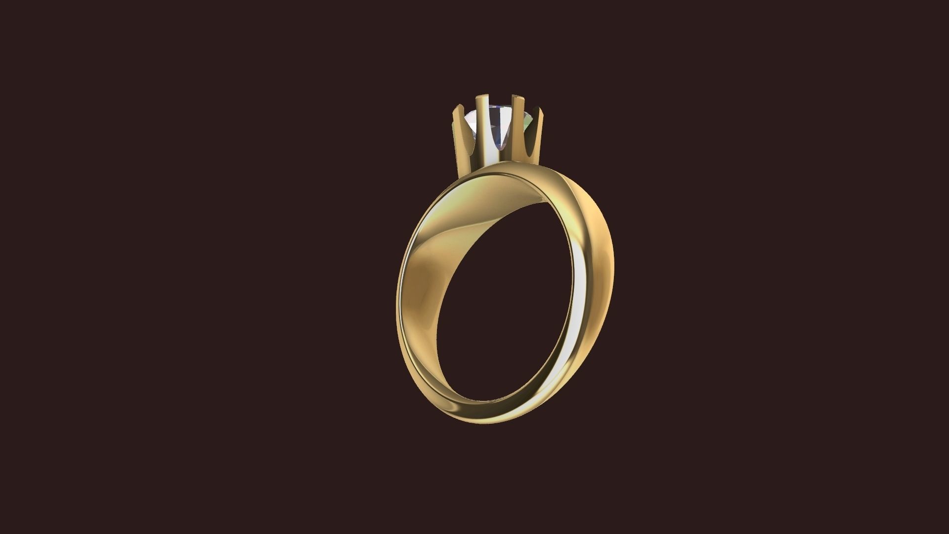 14 1 carat solitaire crown ring stl verified 3D print model_4