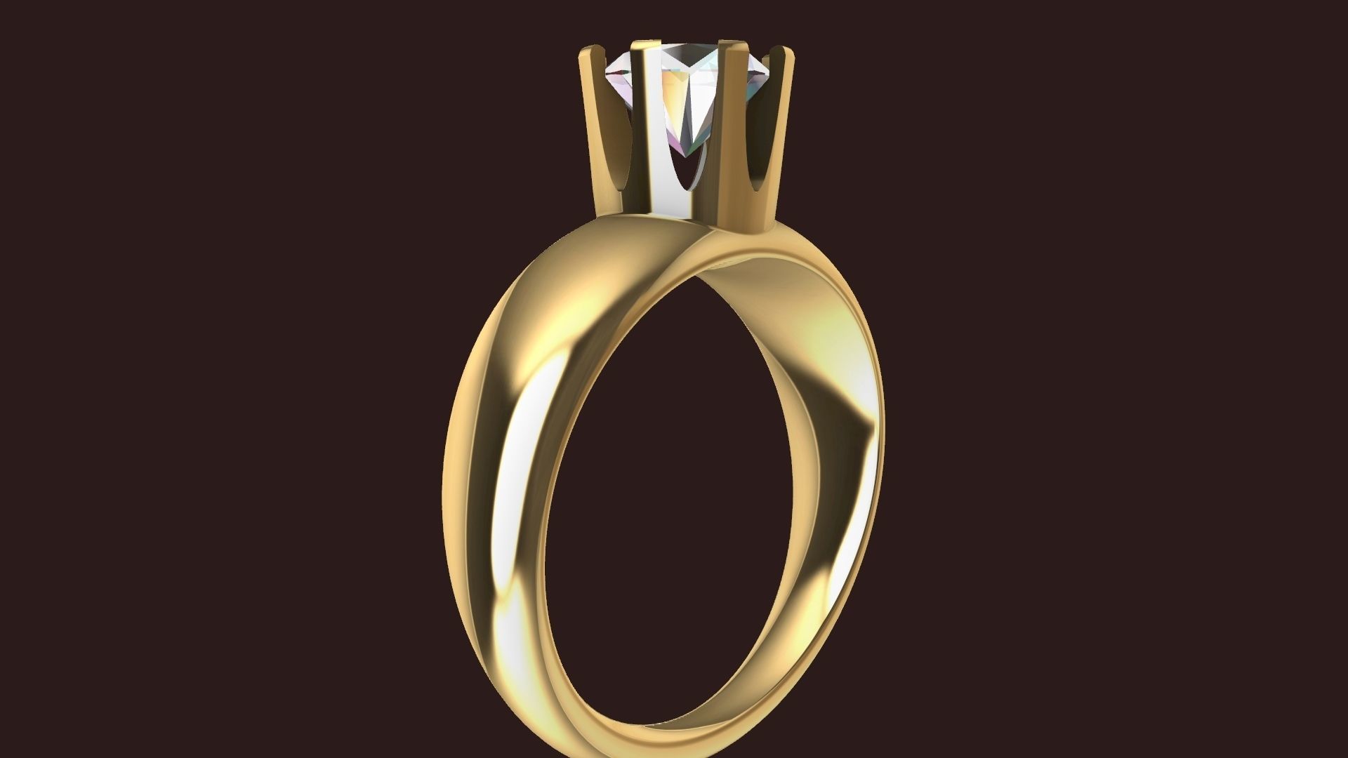 4 sizes 1 carat solitaire crown ring stl verified 3D print model_19
