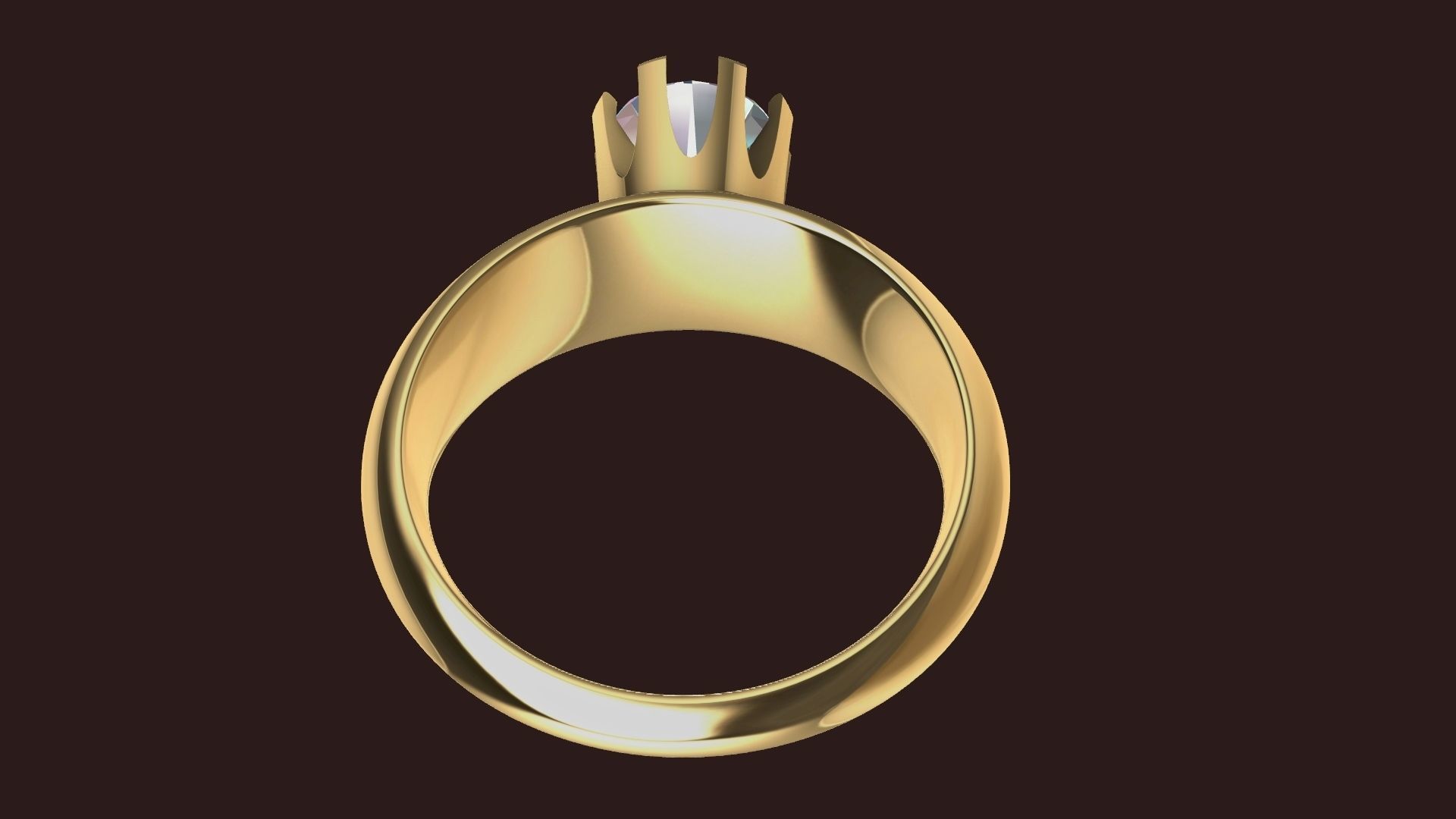 4 sizes 1 carat solitaire crown ring stl verified 3D print model_25
